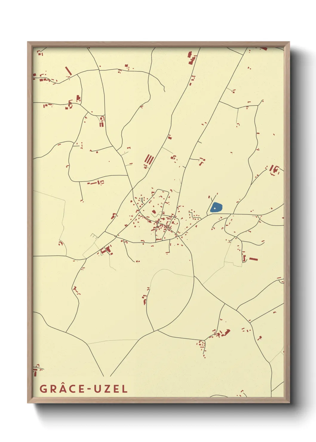 Une affiche de carte sur Grâce-Uzel