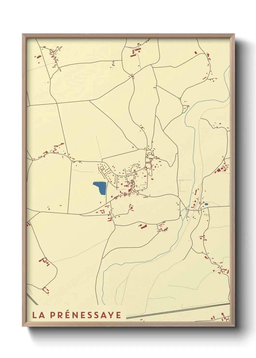 Une affiche de carte sur La Prénessaye