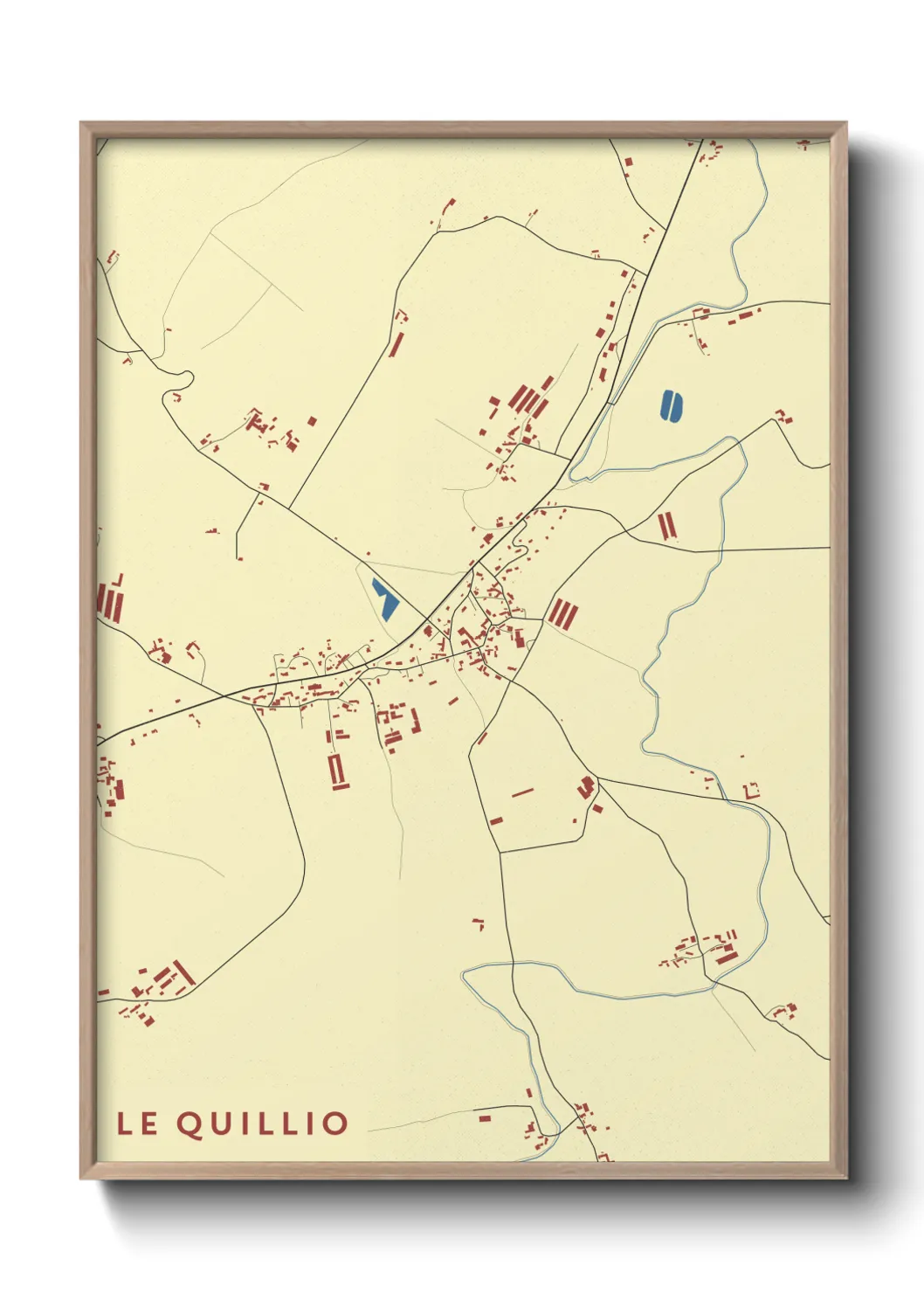 Une affiche de carte sur Le Quillio