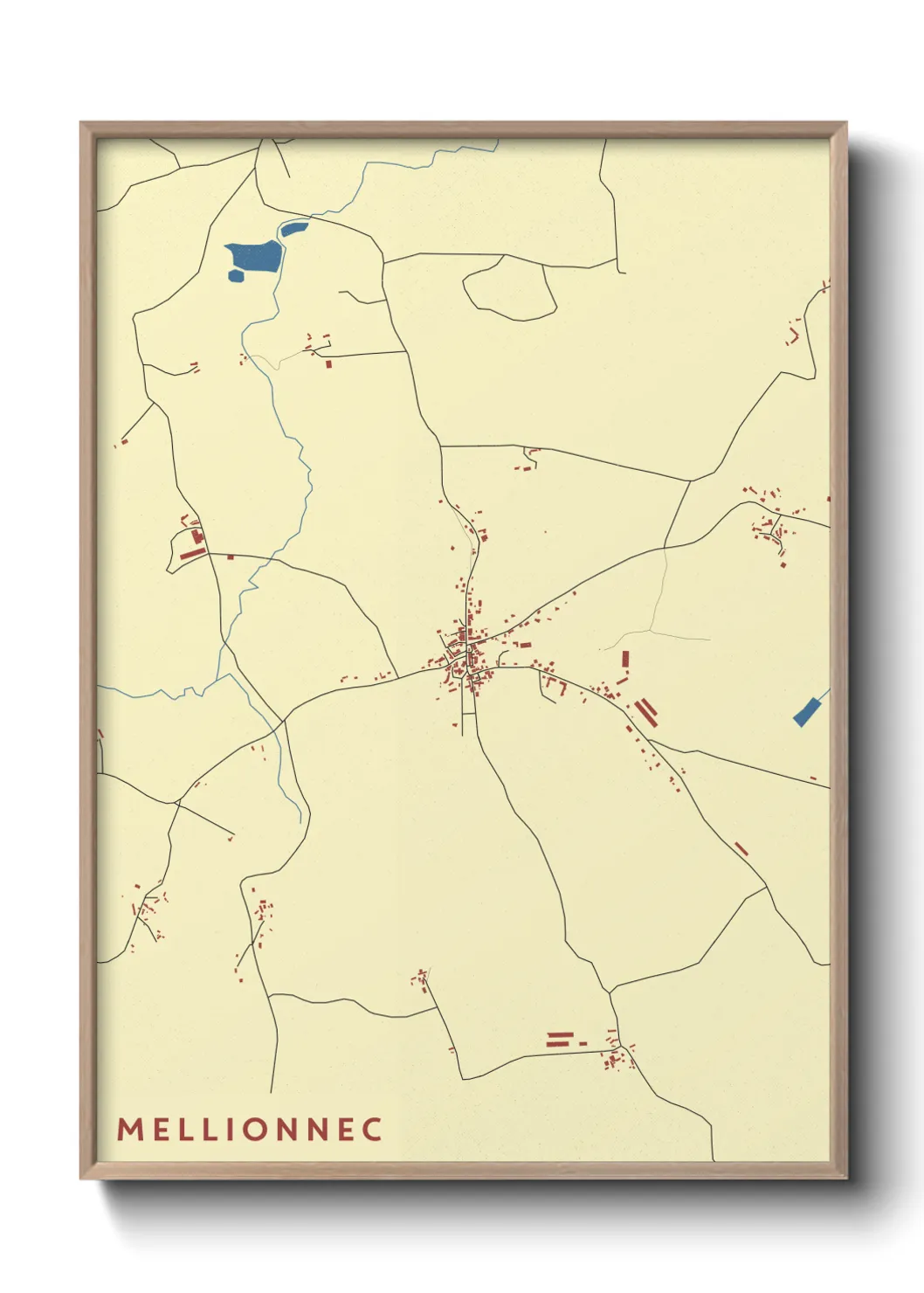 Une affiche de carte sur Mellionnec