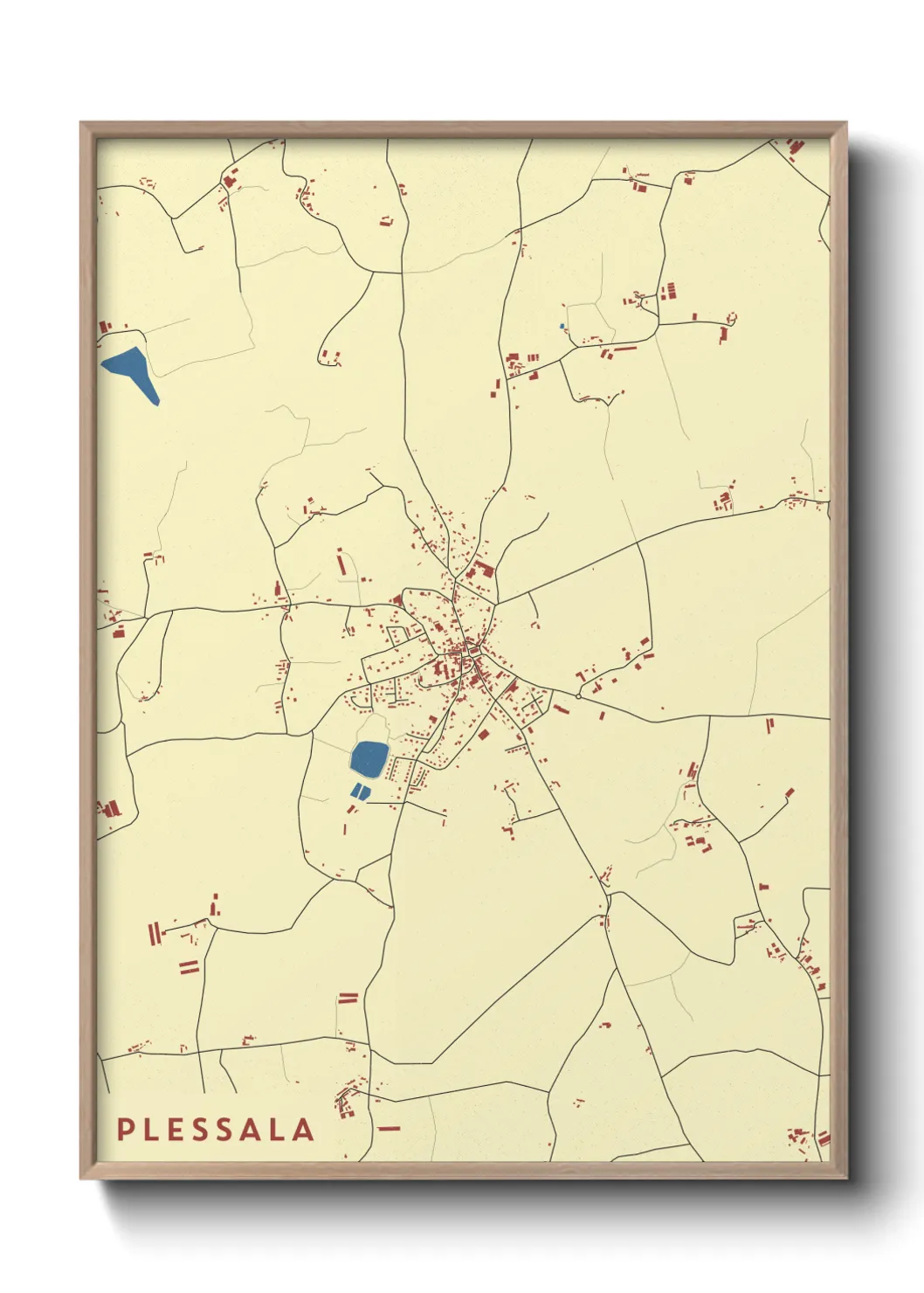 Une affiche de carte sur Plessala