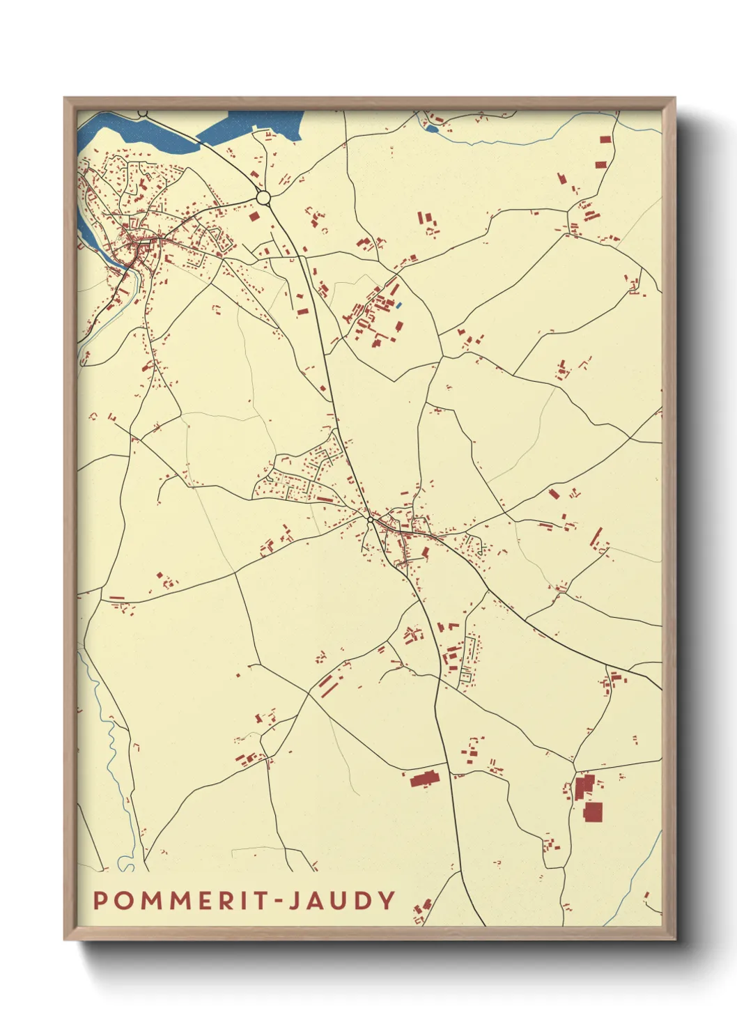 Une affiche de carte sur Pommerit-Jaudy