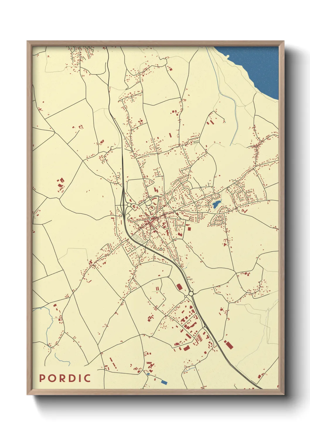 Une affiche de carte sur Pordic