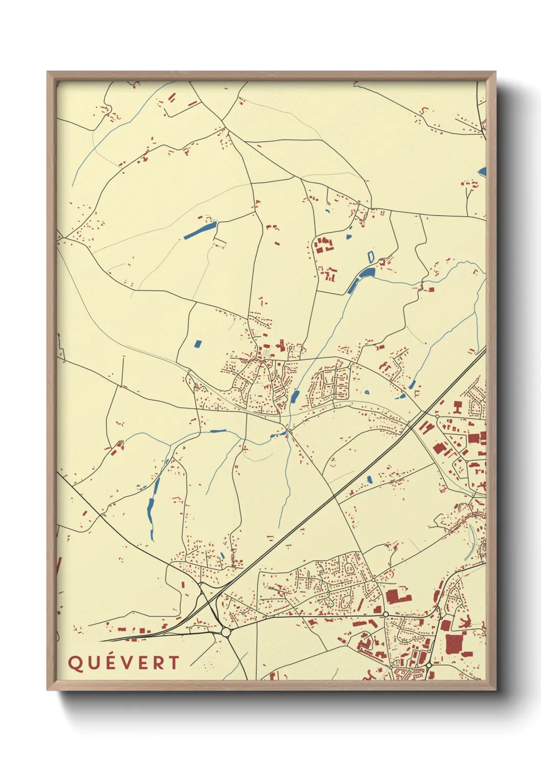 Une affiche de carte sur Quévert