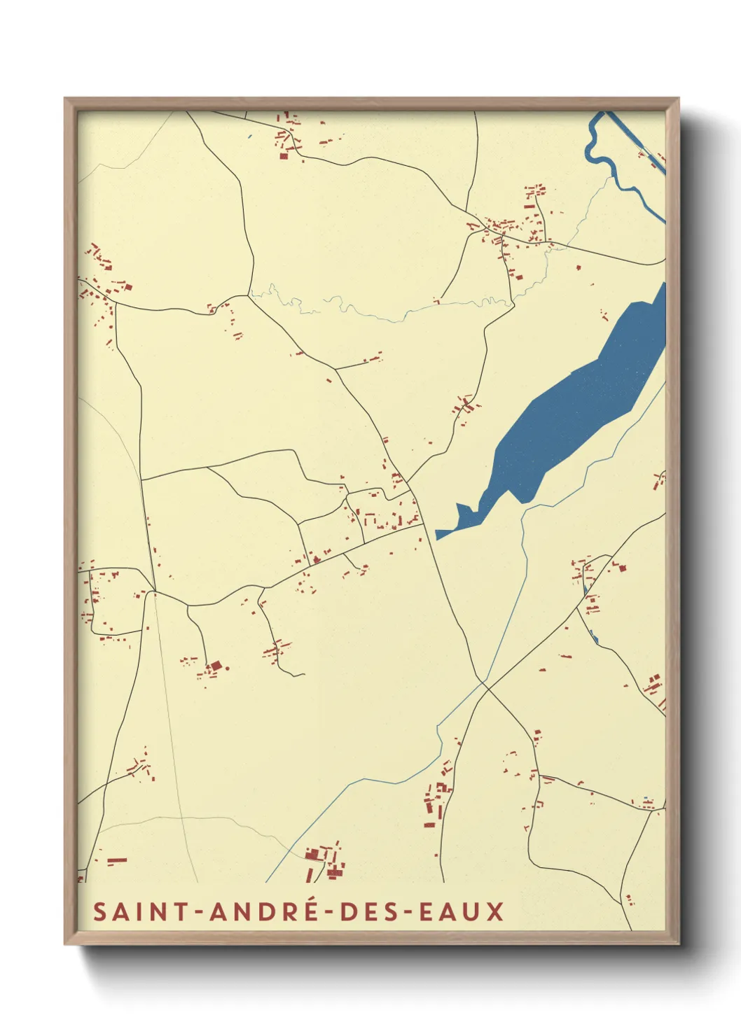 Une affiche de carte sur Saint-André-des-Eaux