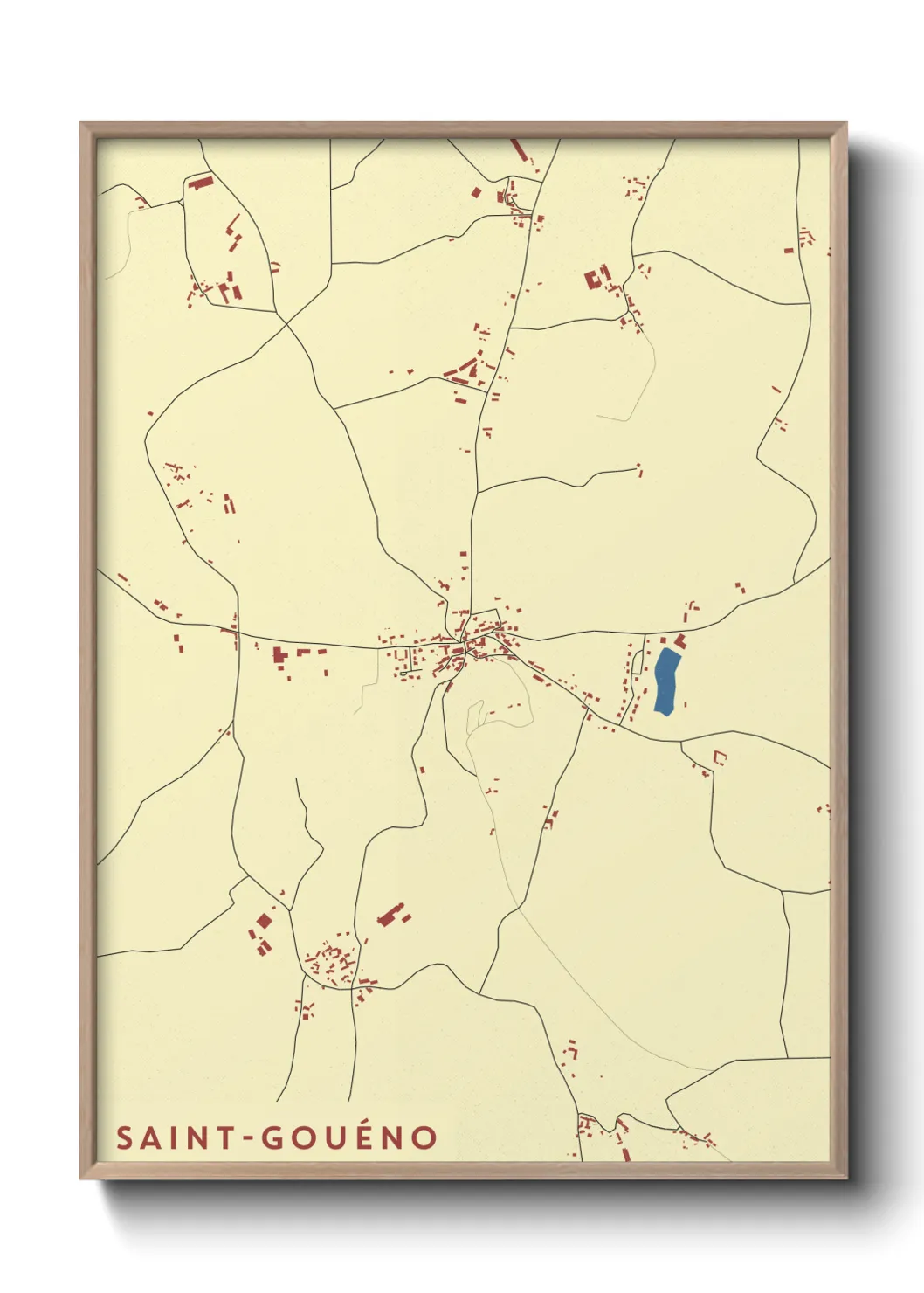 Une affiche de carte sur Saint-Gouéno