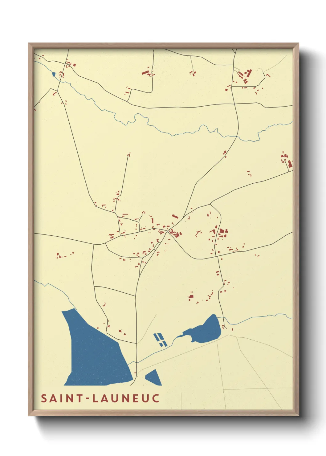 Une affiche de carte sur Saint-Launeuc