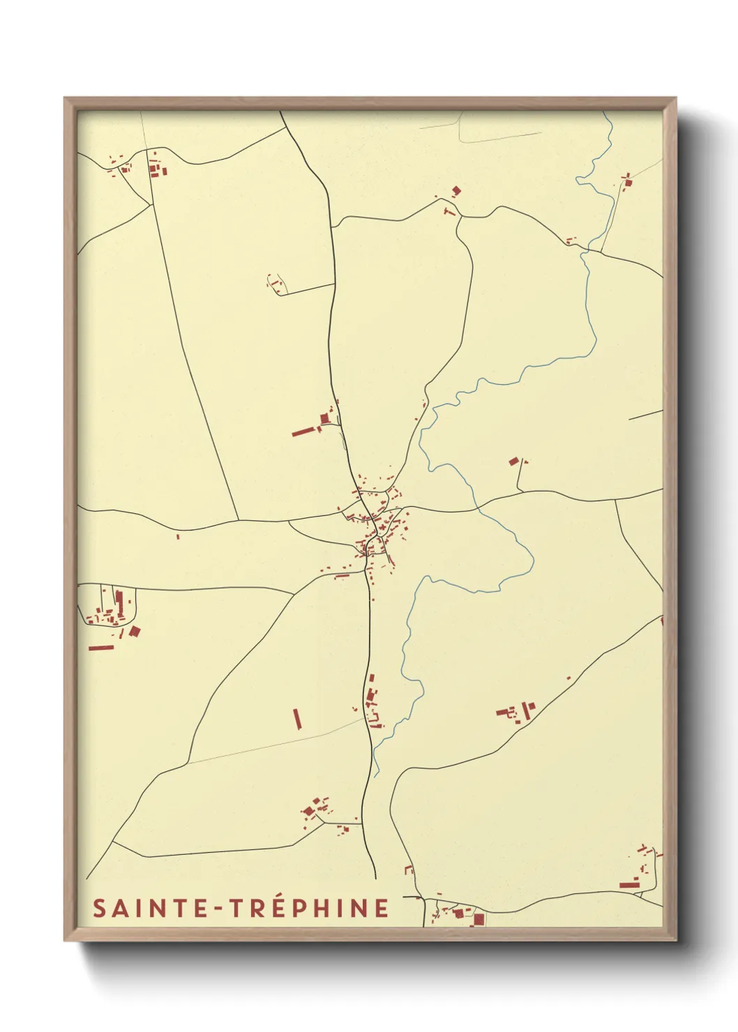 Une affiche de carte sur Sainte-Tréphine