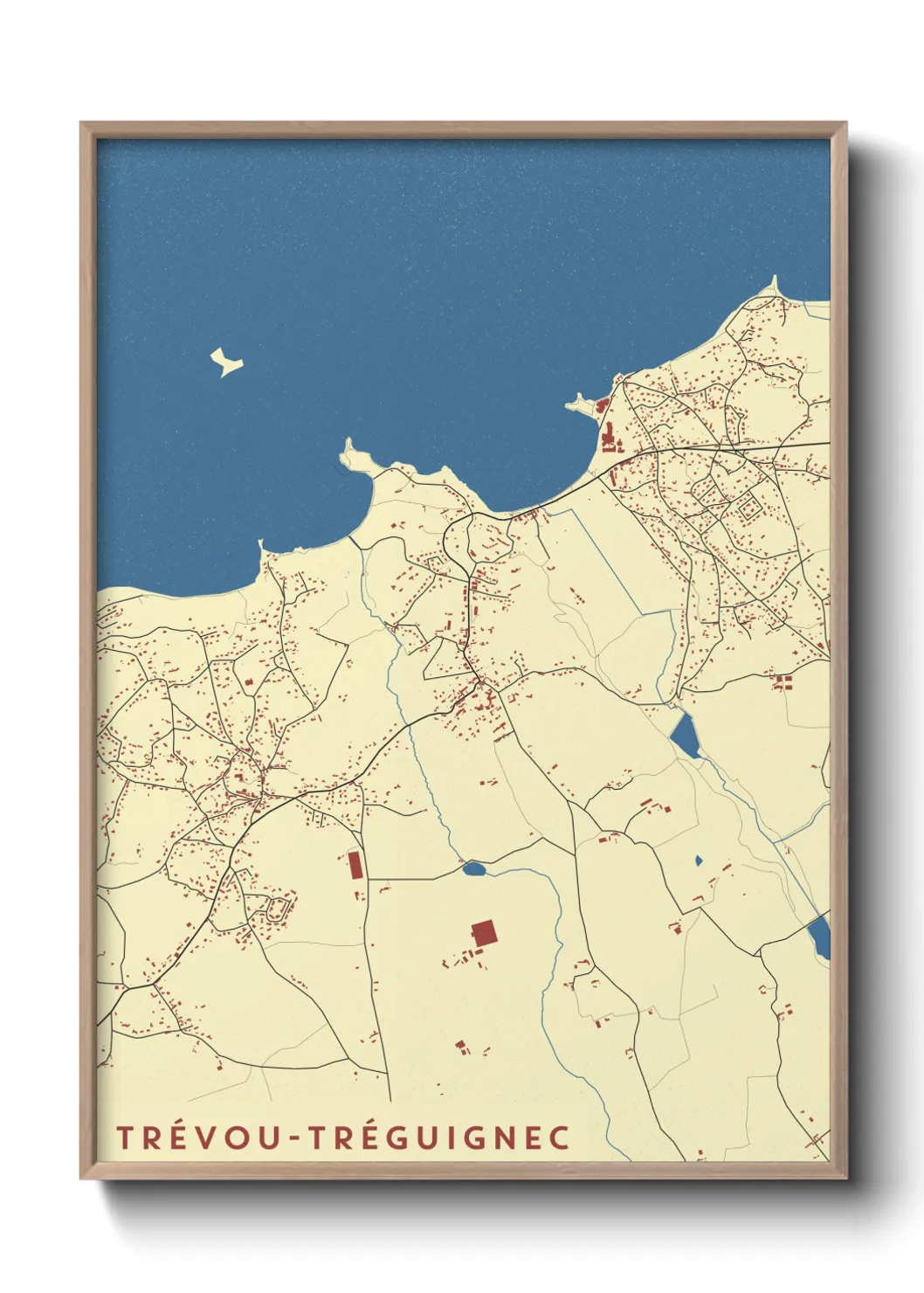 Une affiche de carte sur Trévou-Tréguignec