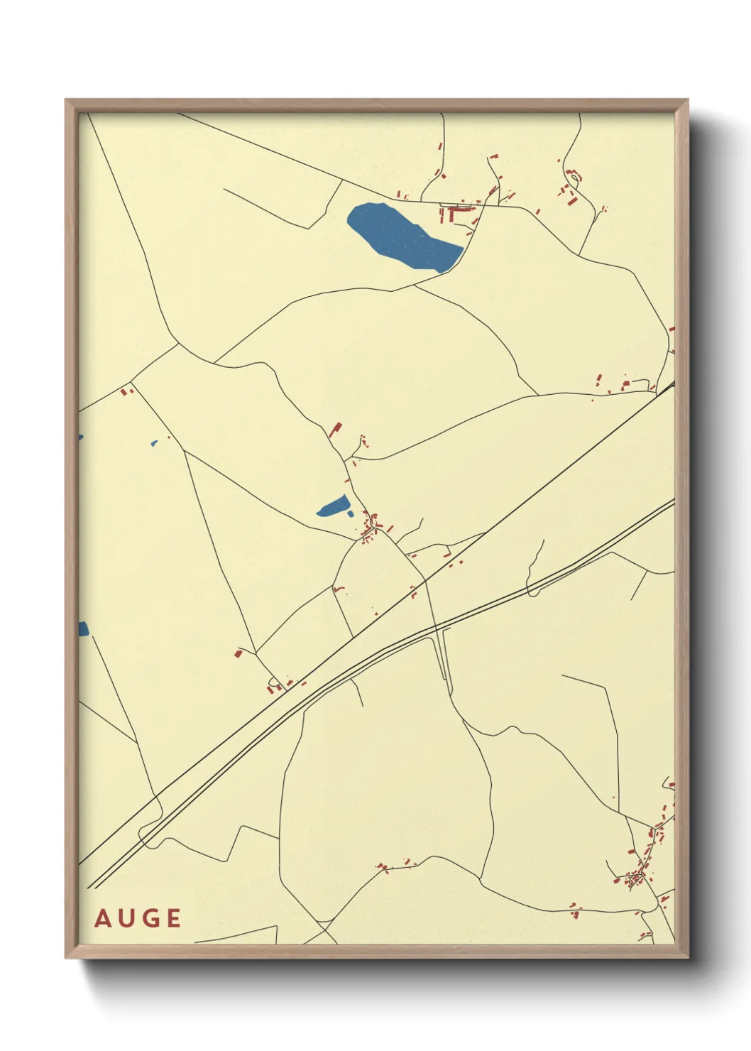 Une affiche de carte sur Auge