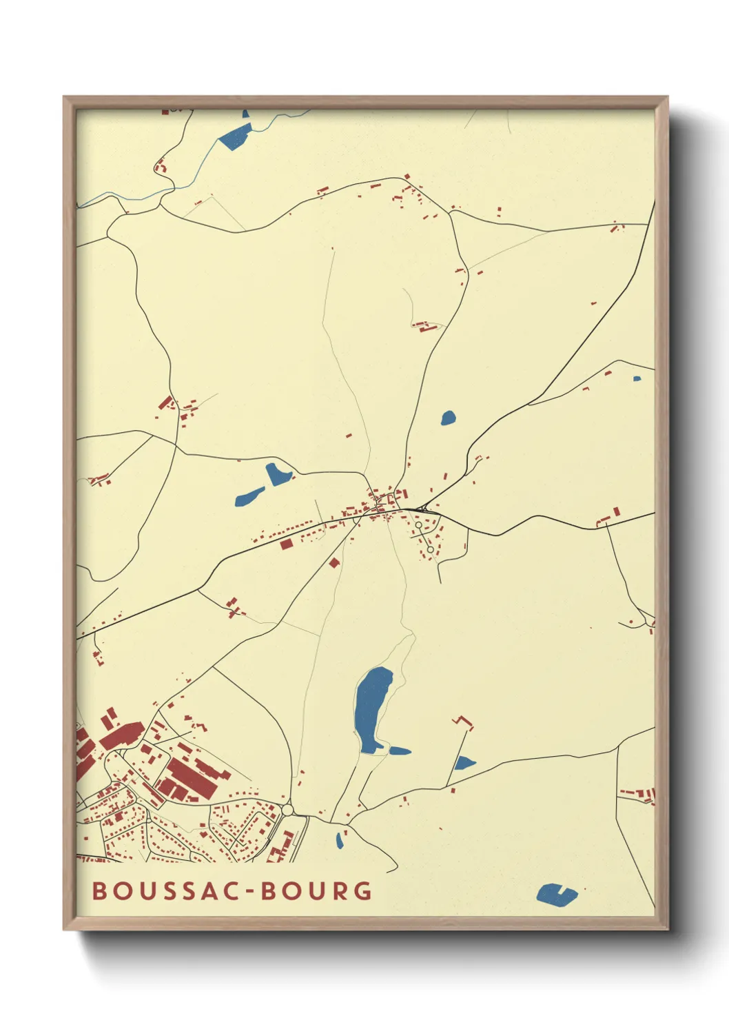Une affiche de carte sur Boussac-Bourg