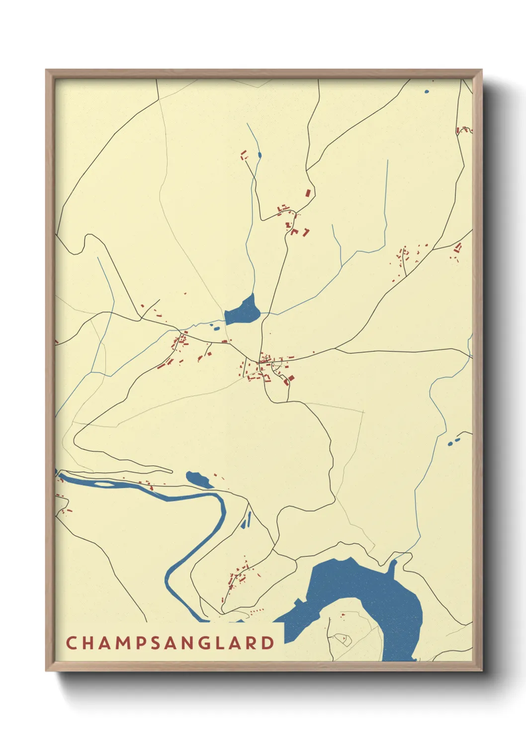 Une affiche de carte sur Champsanglard