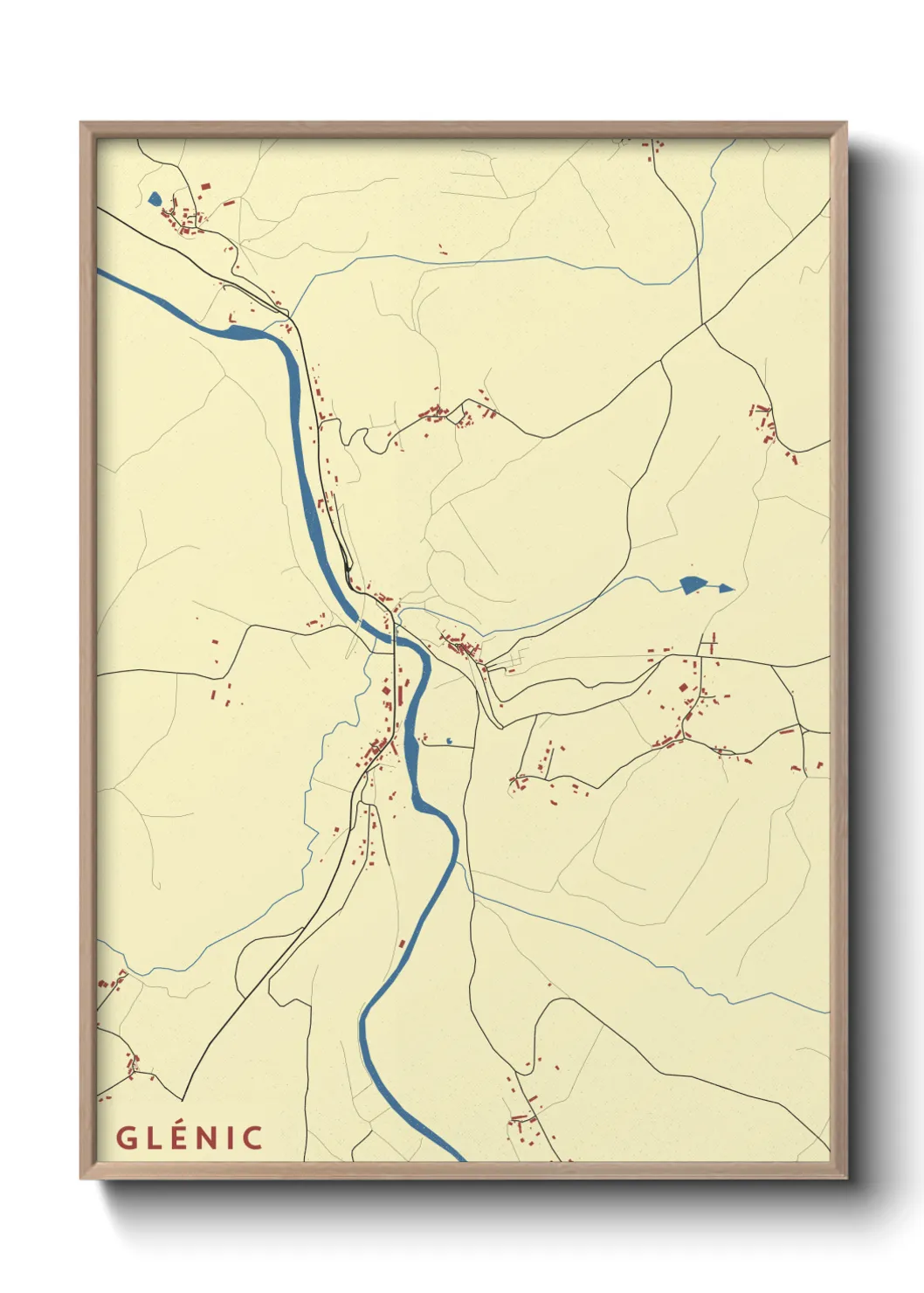 Une affiche de carte sur Glénic