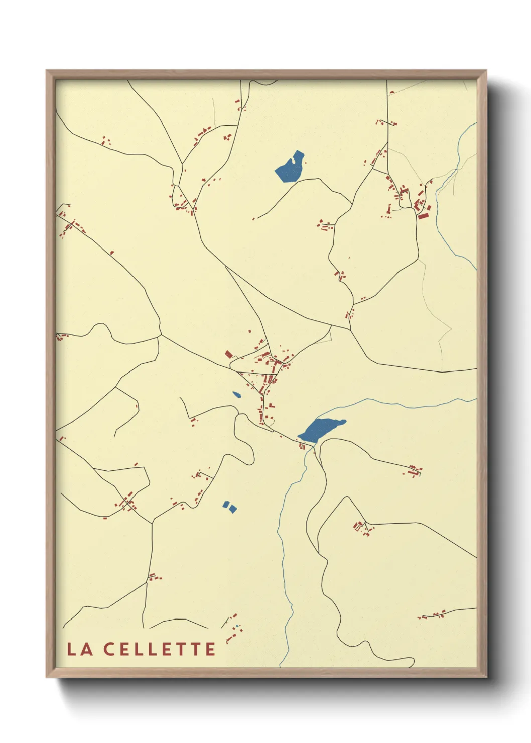 Une affiche de carte sur La Cellette