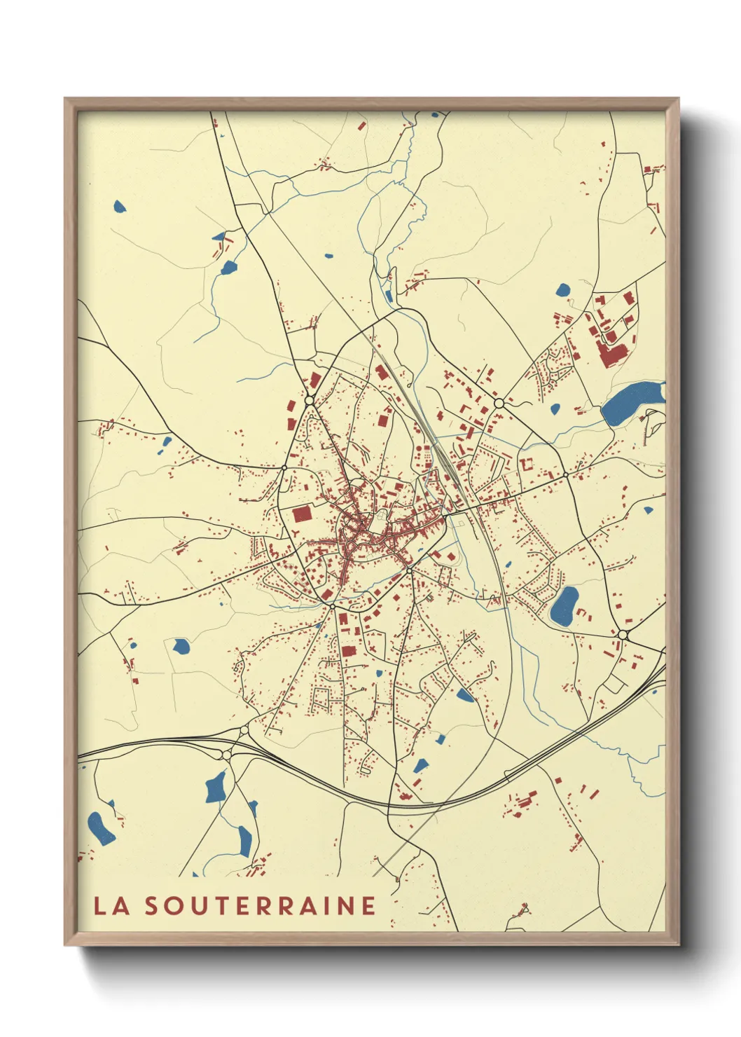 Une affiche de carte sur La Souterraine