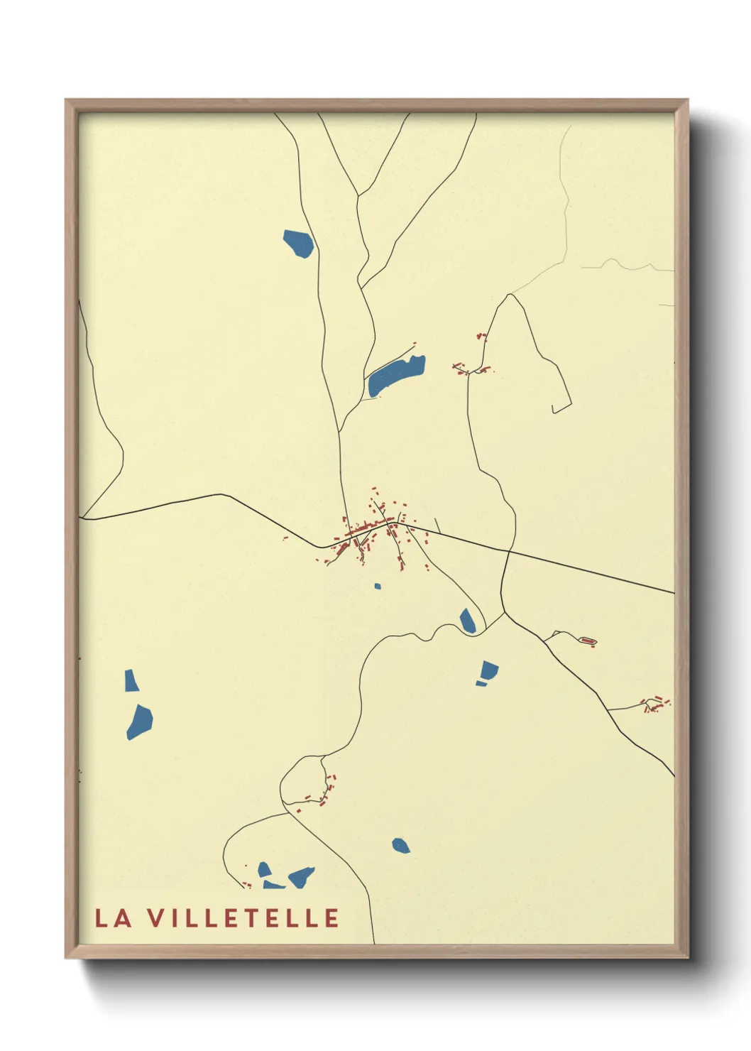 Une affiche de carte sur La Villetelle