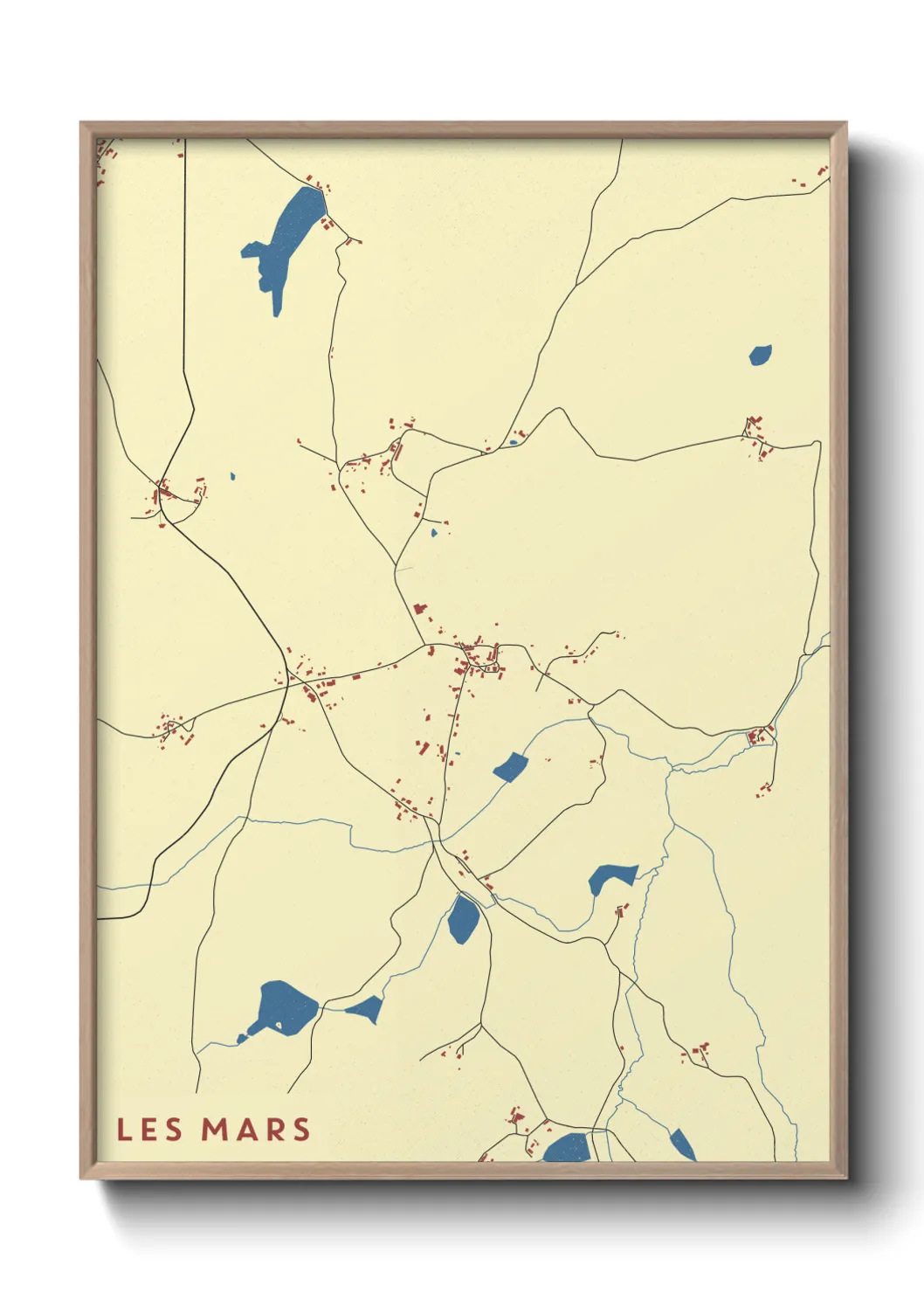 Une affiche de carte sur Les Mars