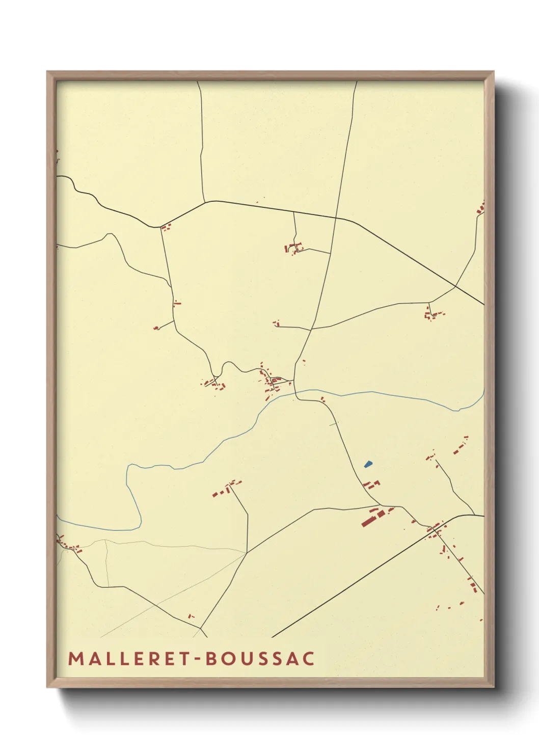 Une affiche de carte sur Malleret-Boussac