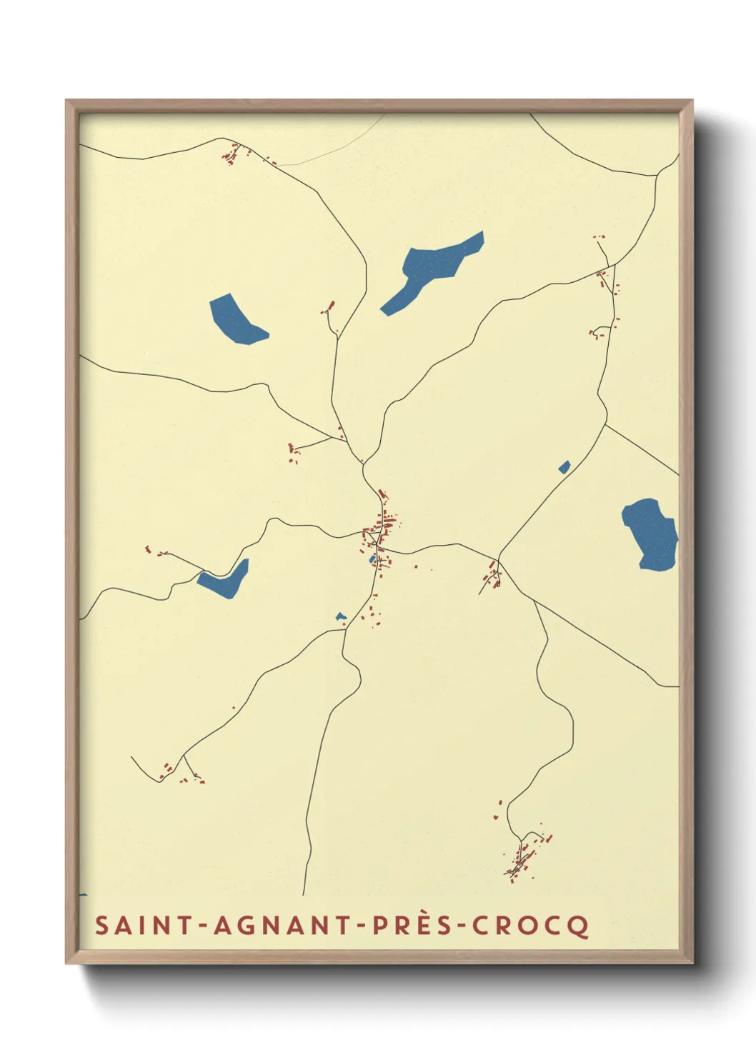 Une affiche de carte sur Saint-Agnant-près-Crocq