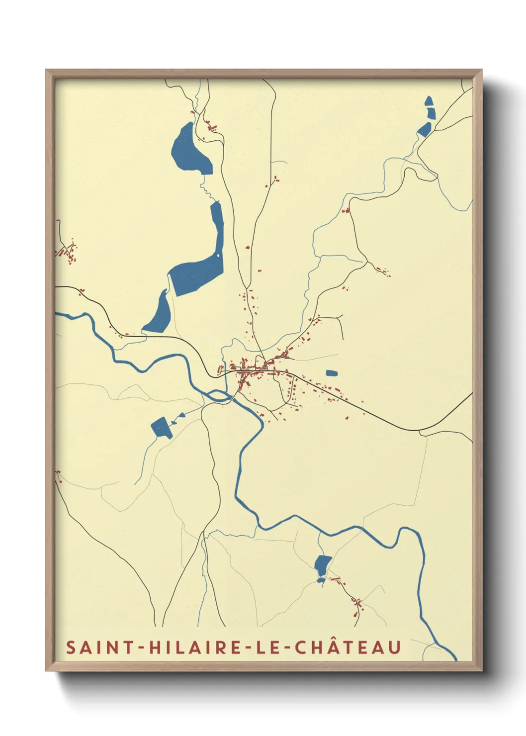 Une affiche de carte sur Saint-Hilaire-le-Château