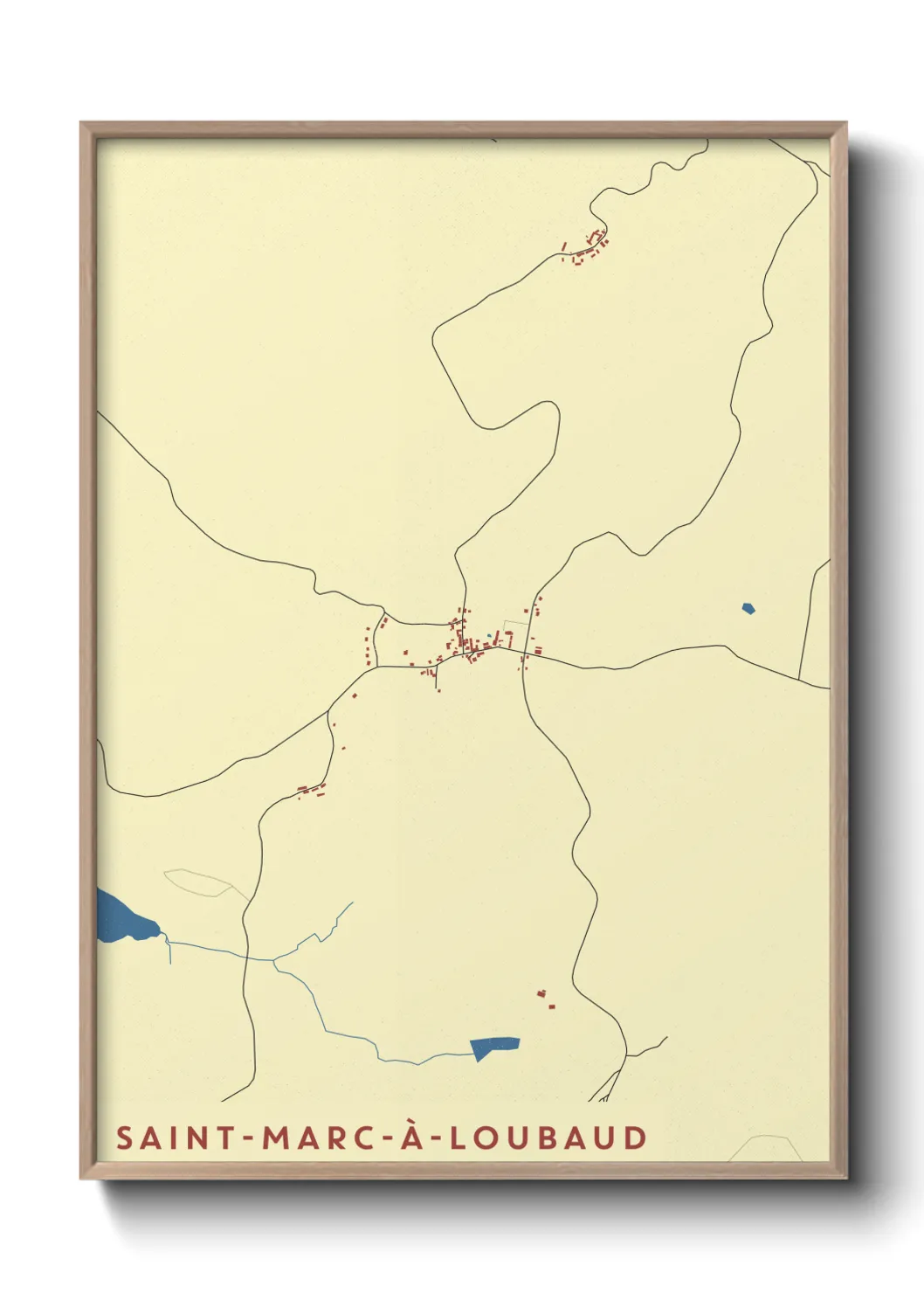 Une affiche de carte sur Saint-Marc-à-Loubaud