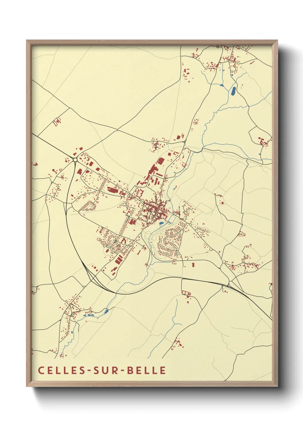 Une affiche de carte sur Celles-sur-Belle