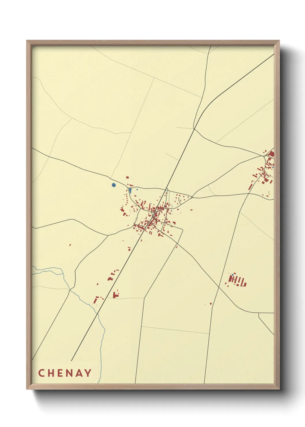 Une affiche de carte sur Chenay