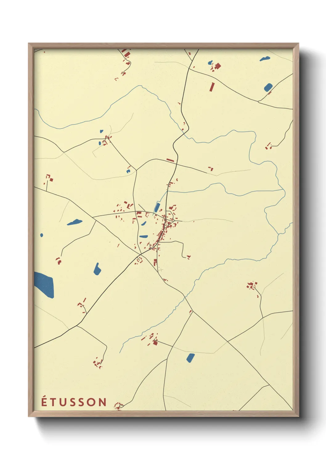 Une affiche de carte sur Étusson