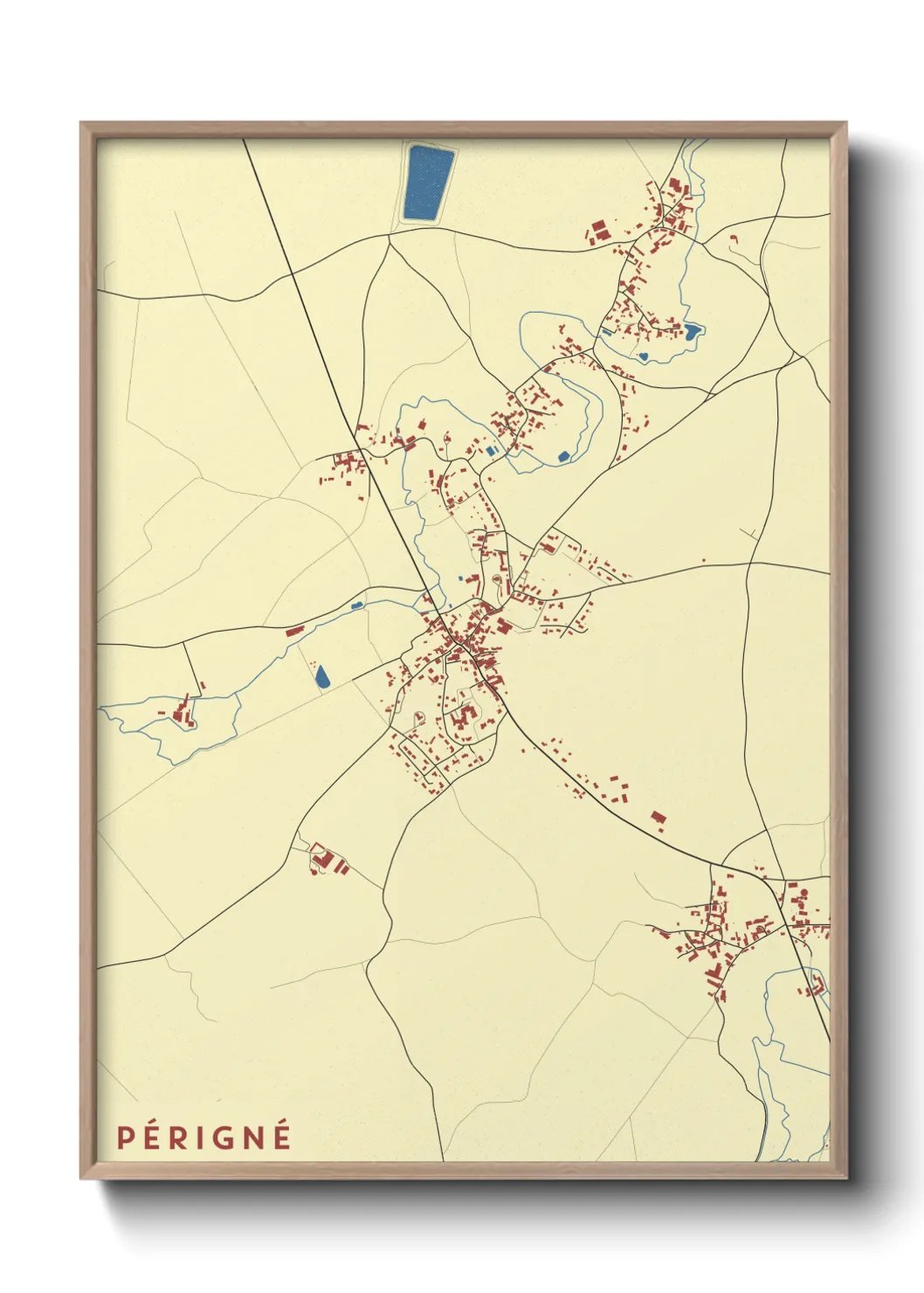 Une affiche de carte sur Périgné