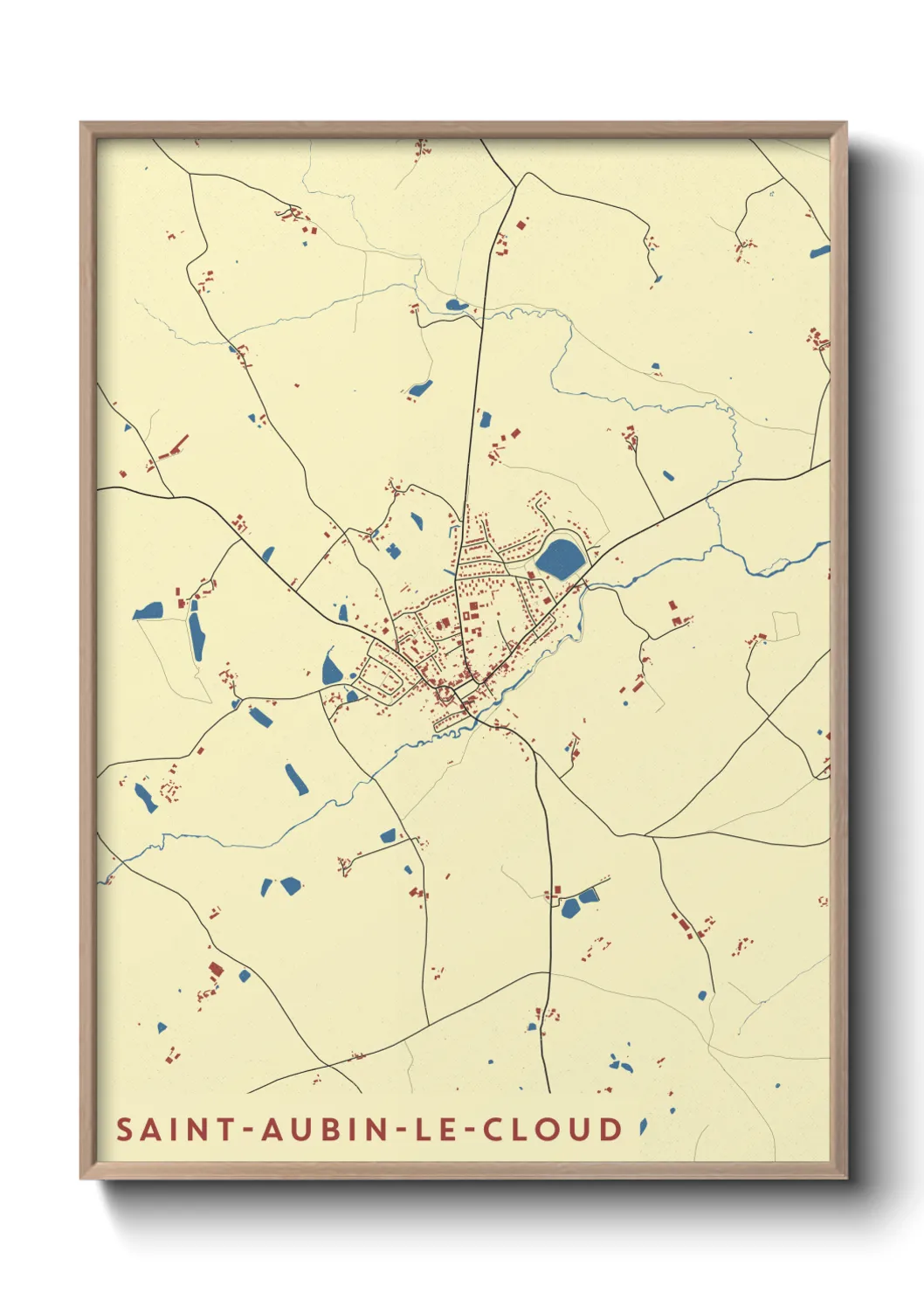 Une affiche de carte sur Saint-Aubin-le-Cloud