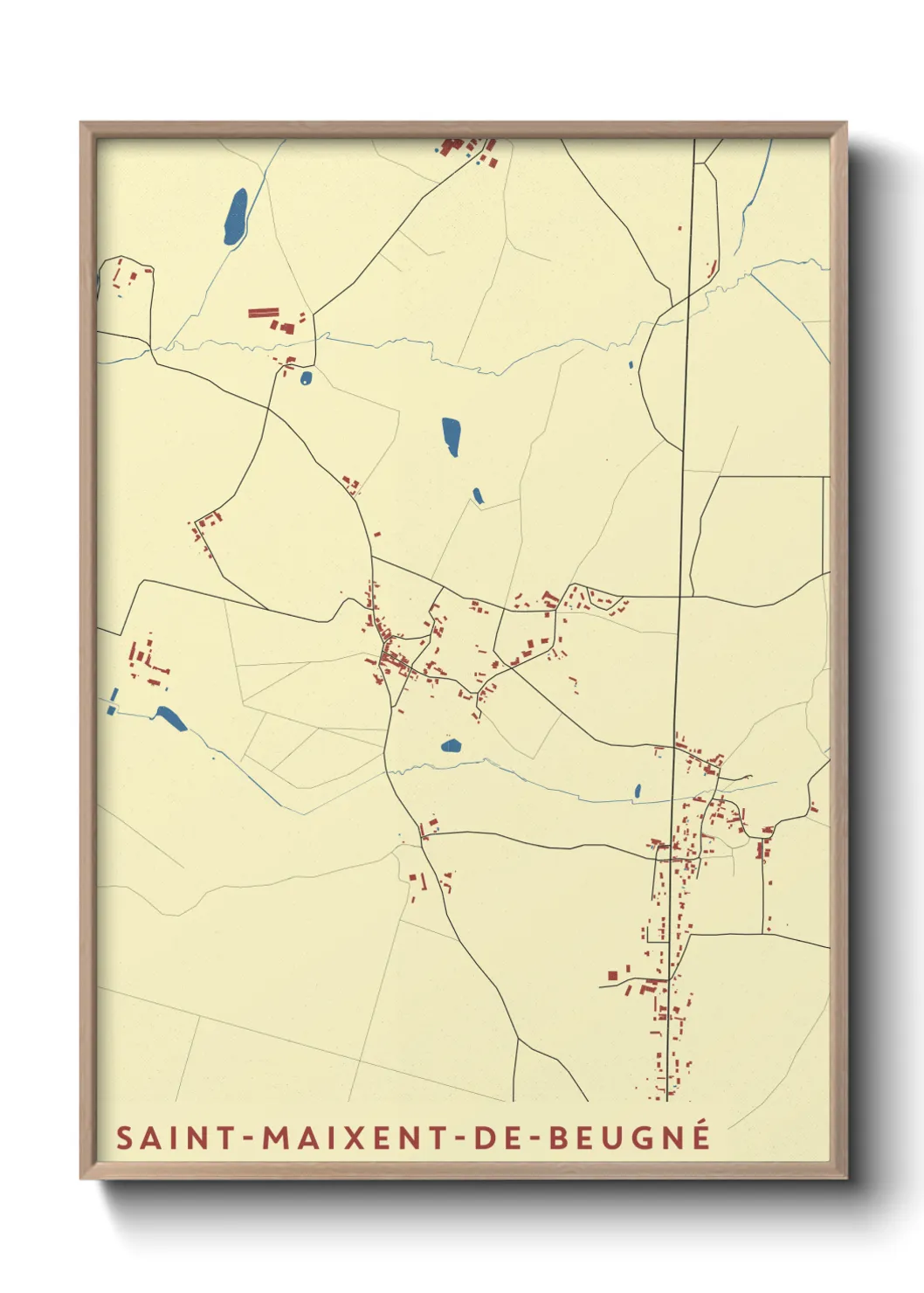 Une affiche de carte sur Saint-Maixent-de-Beugné