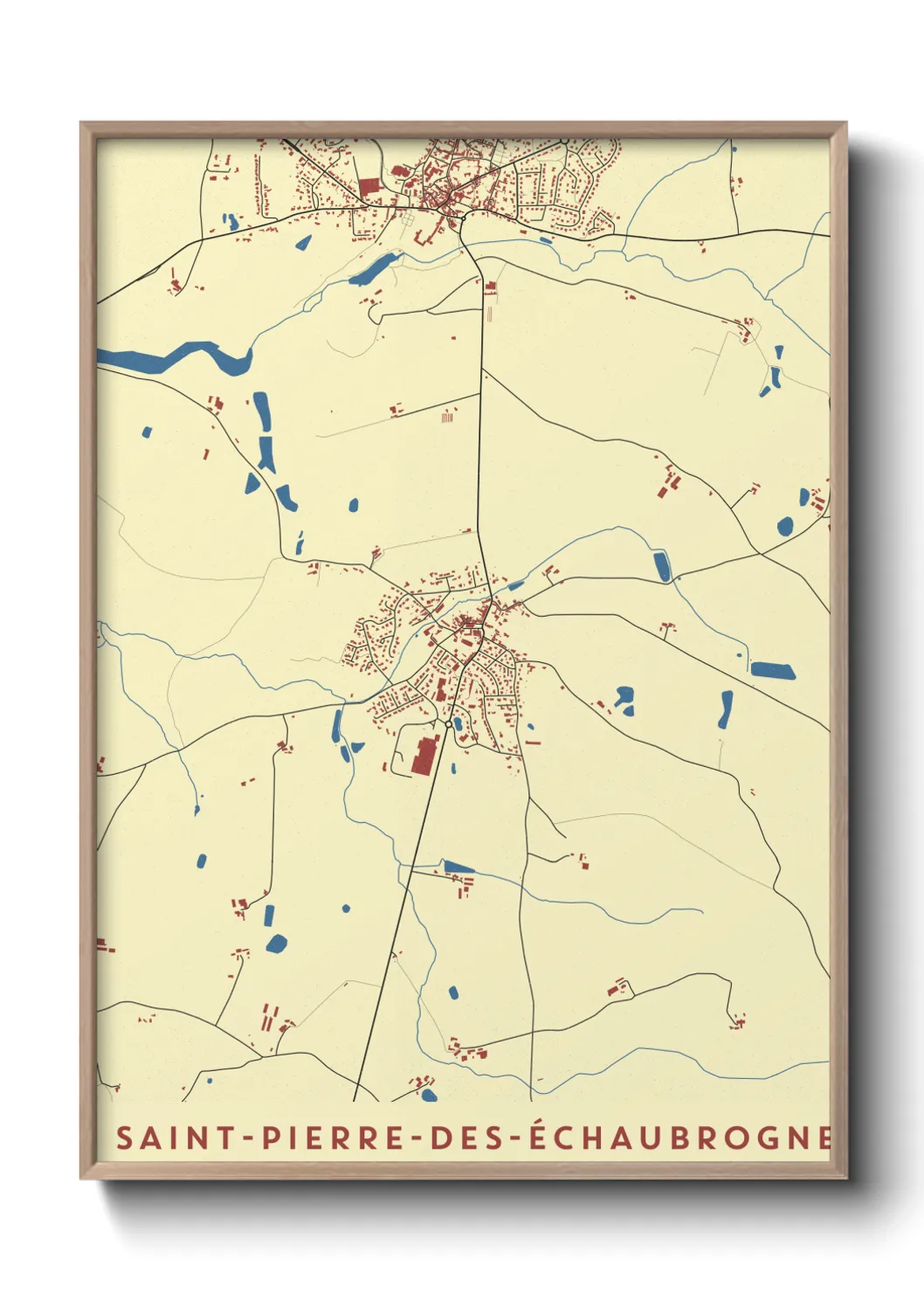 Un poster carteSaint-Pierre-des-Échaubrognes