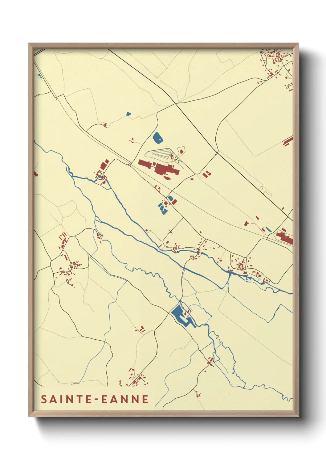 Une affiche de carte sur Sainte-Eanne
