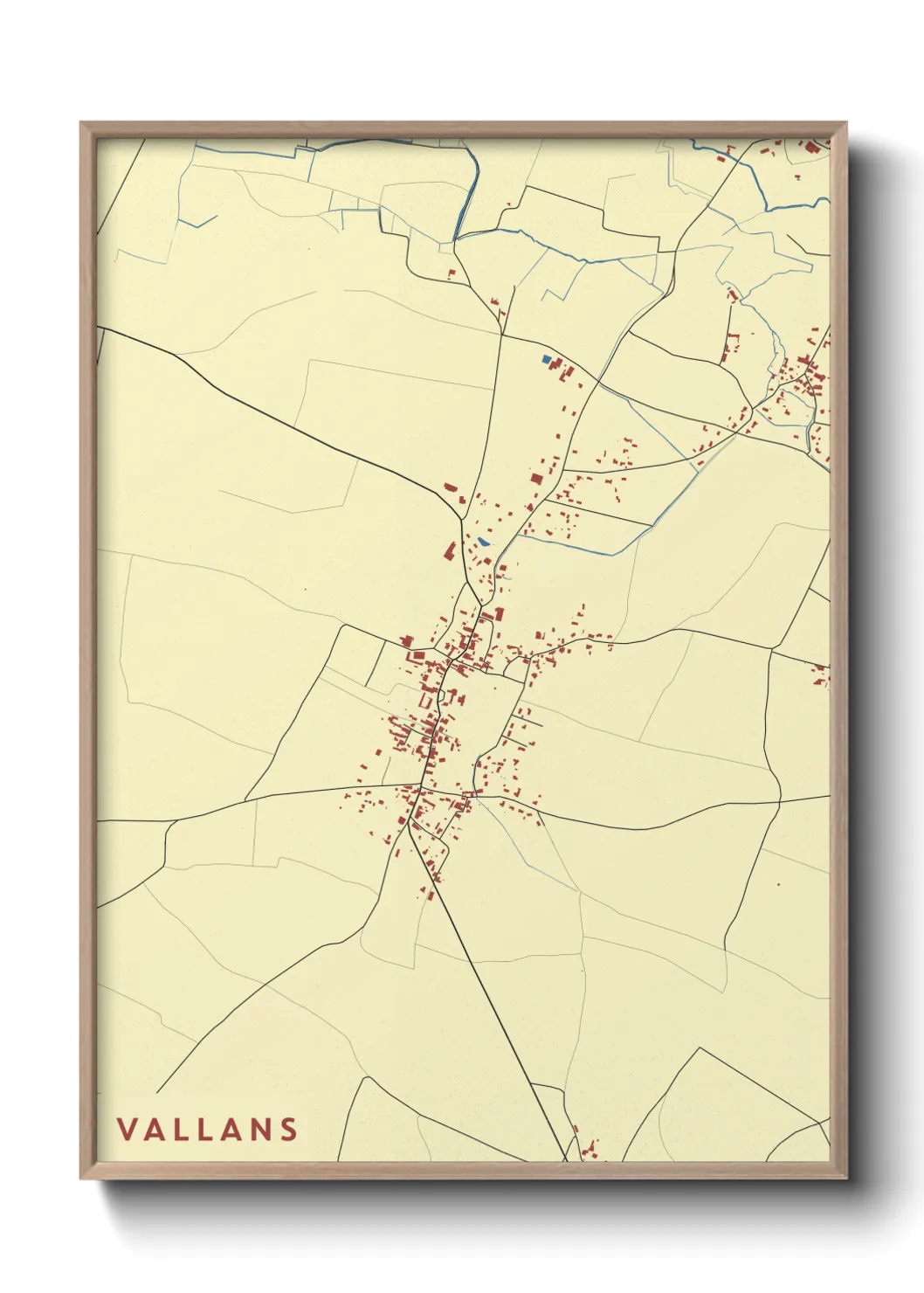 Une affiche de carte sur Vallans