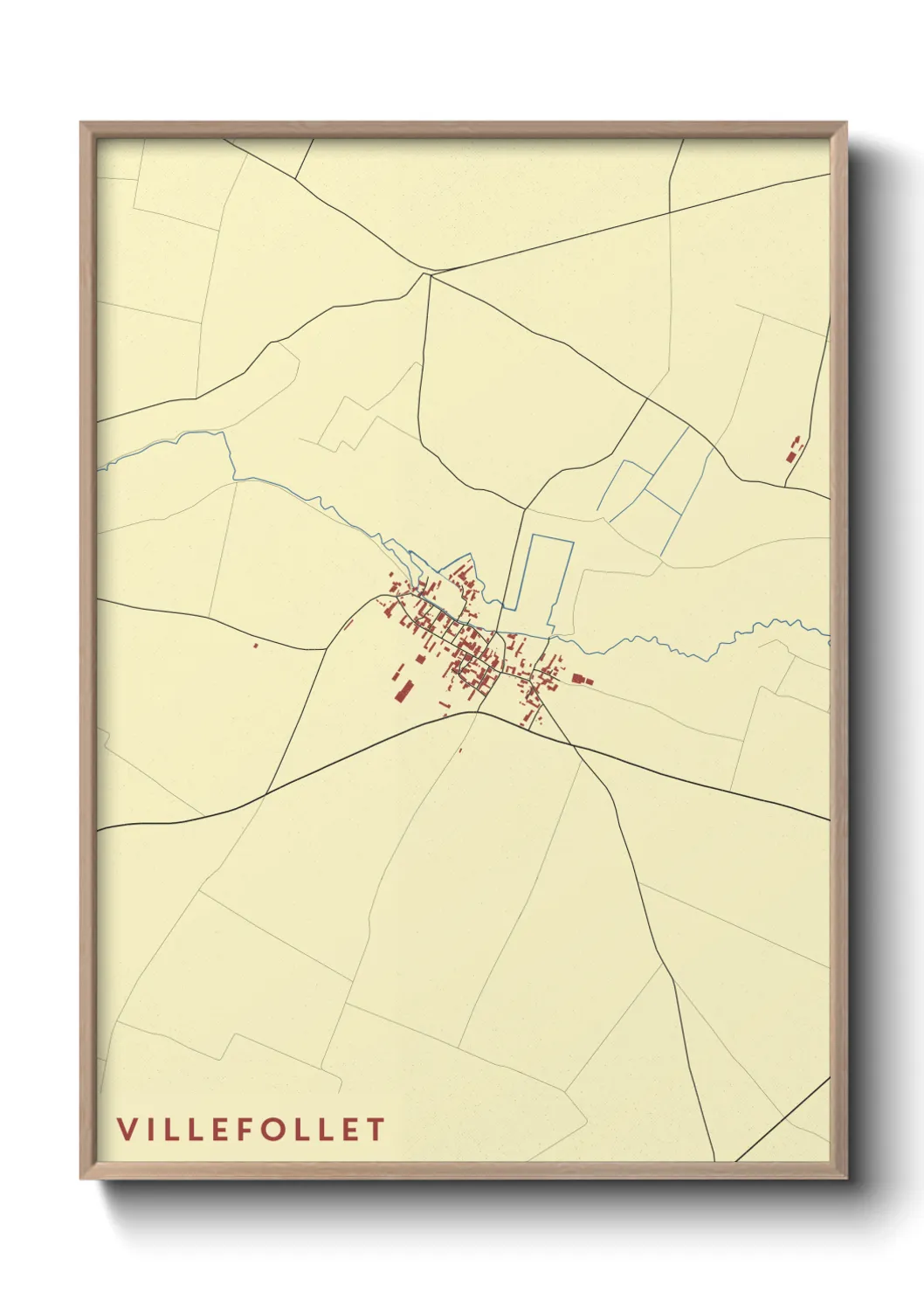 Une affiche de carte sur Villefollet