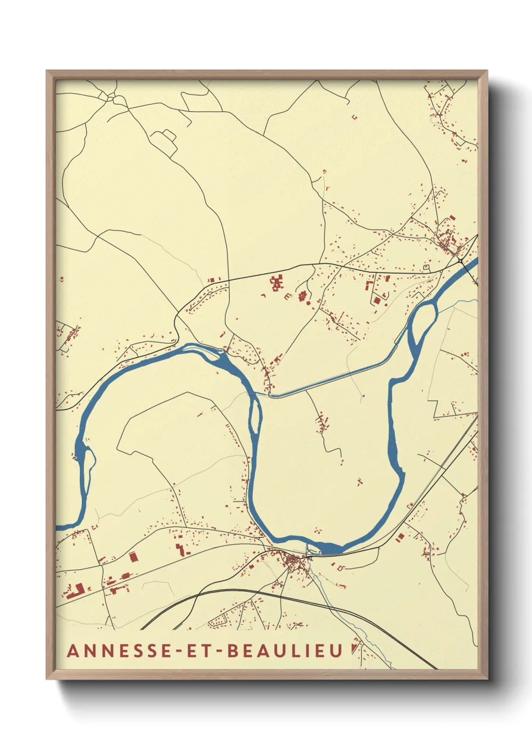 Une affiche de carte sur Annesse-et-Beaulieu