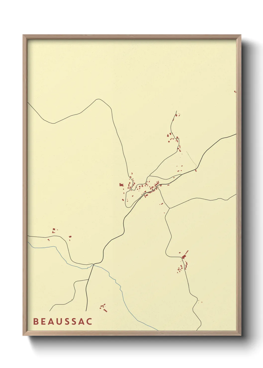 Une affiche de carte sur Beaussac