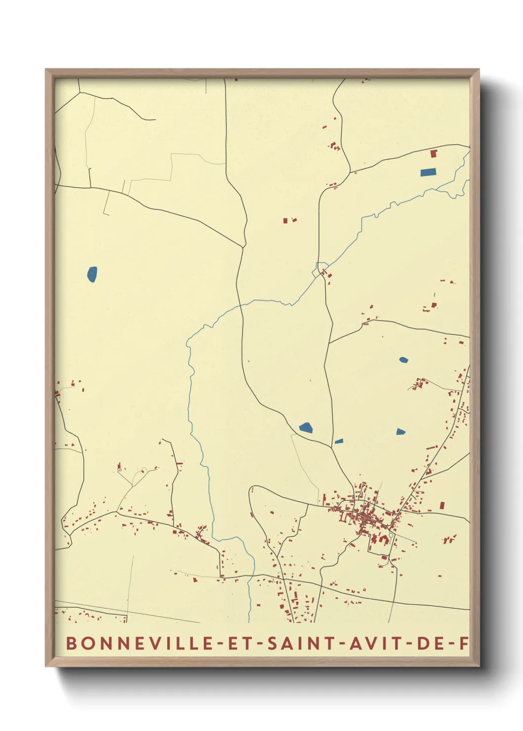 Un poster carteBonneville-et-Saint-Avit-de-Fumadières