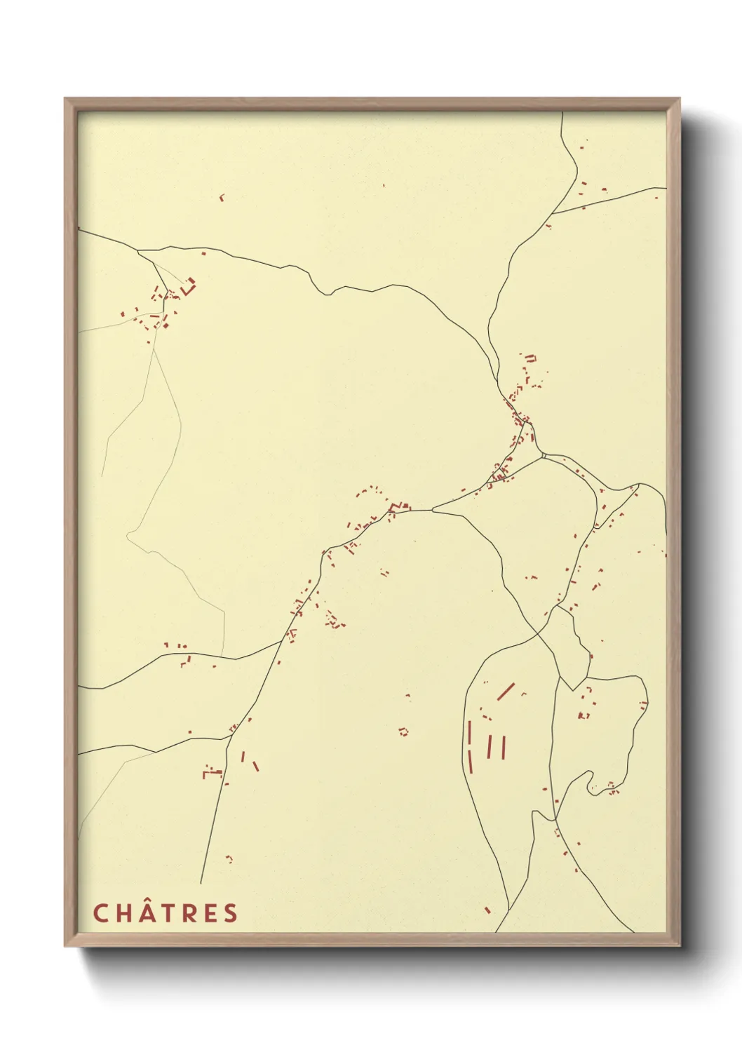 Une affiche de carte sur Châtres