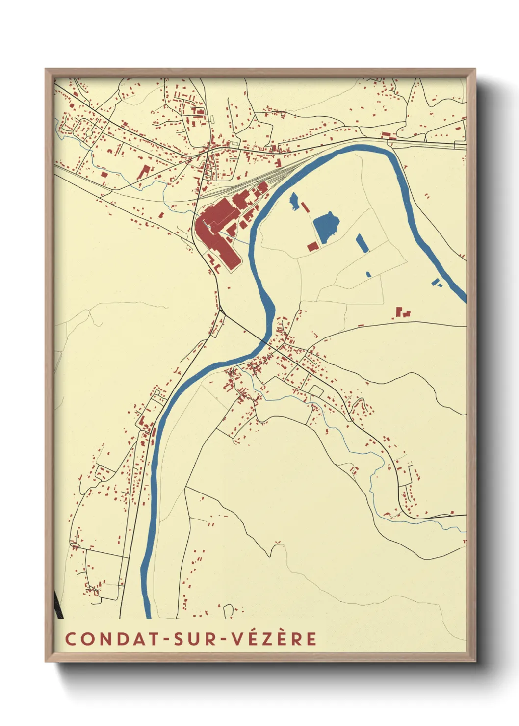 Une affiche de carte sur Condat-sur-Vézère
