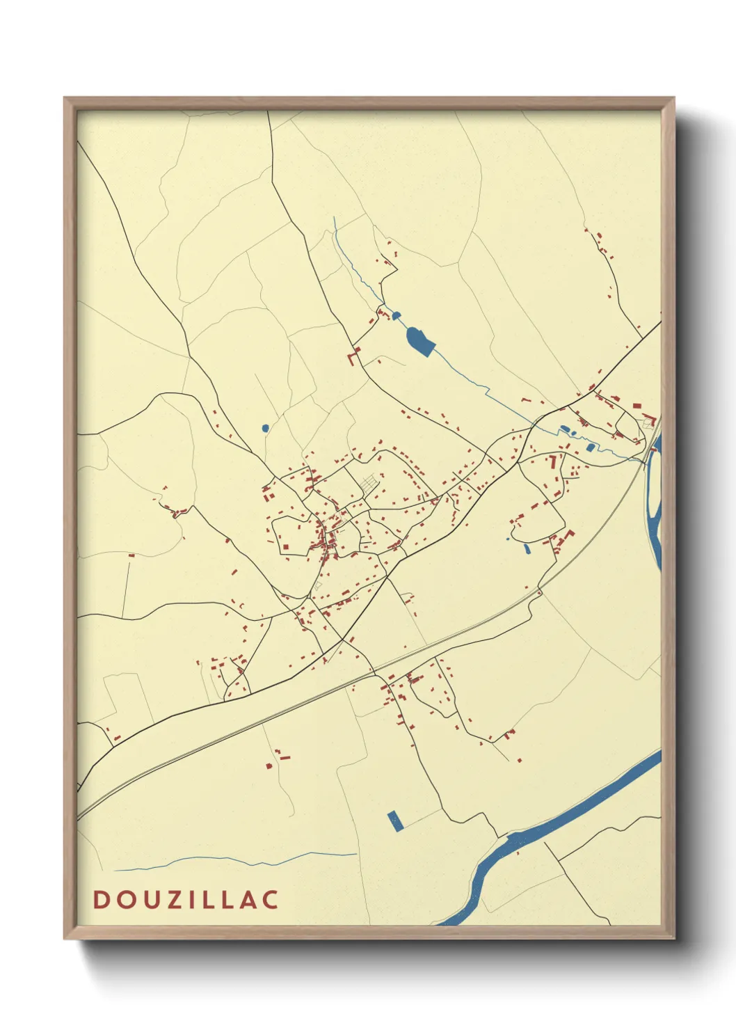 Une affiche de carte sur Douzillac