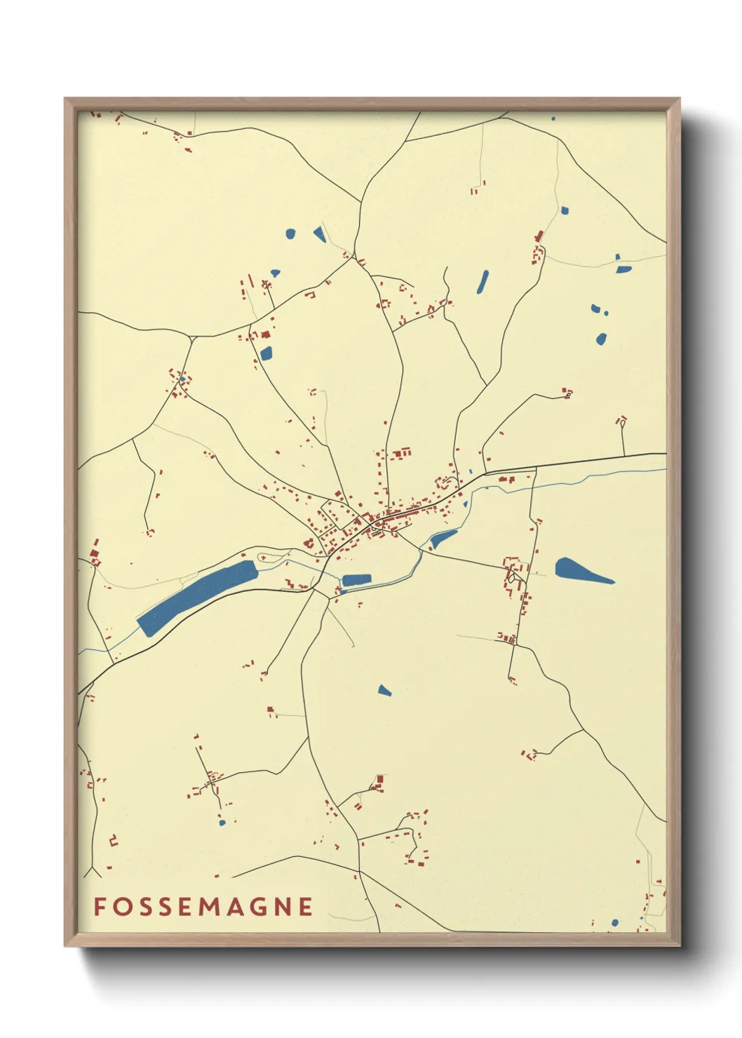Une affiche de carte sur Fossemagne