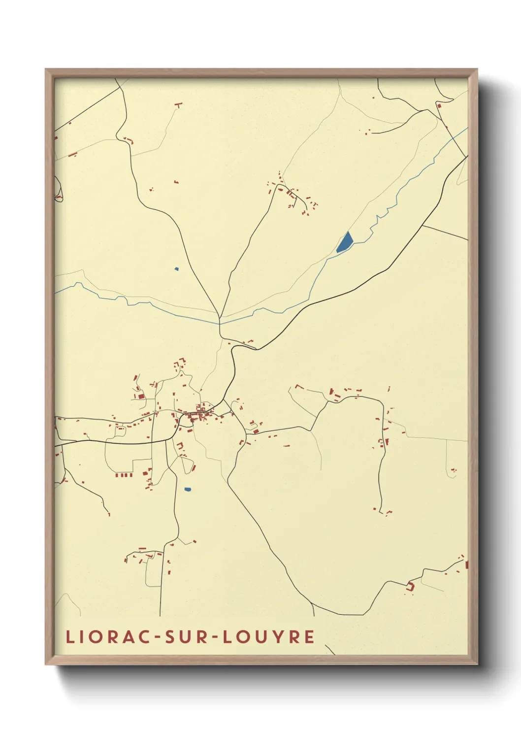 Une affiche de carte sur Liorac-sur-Louyre