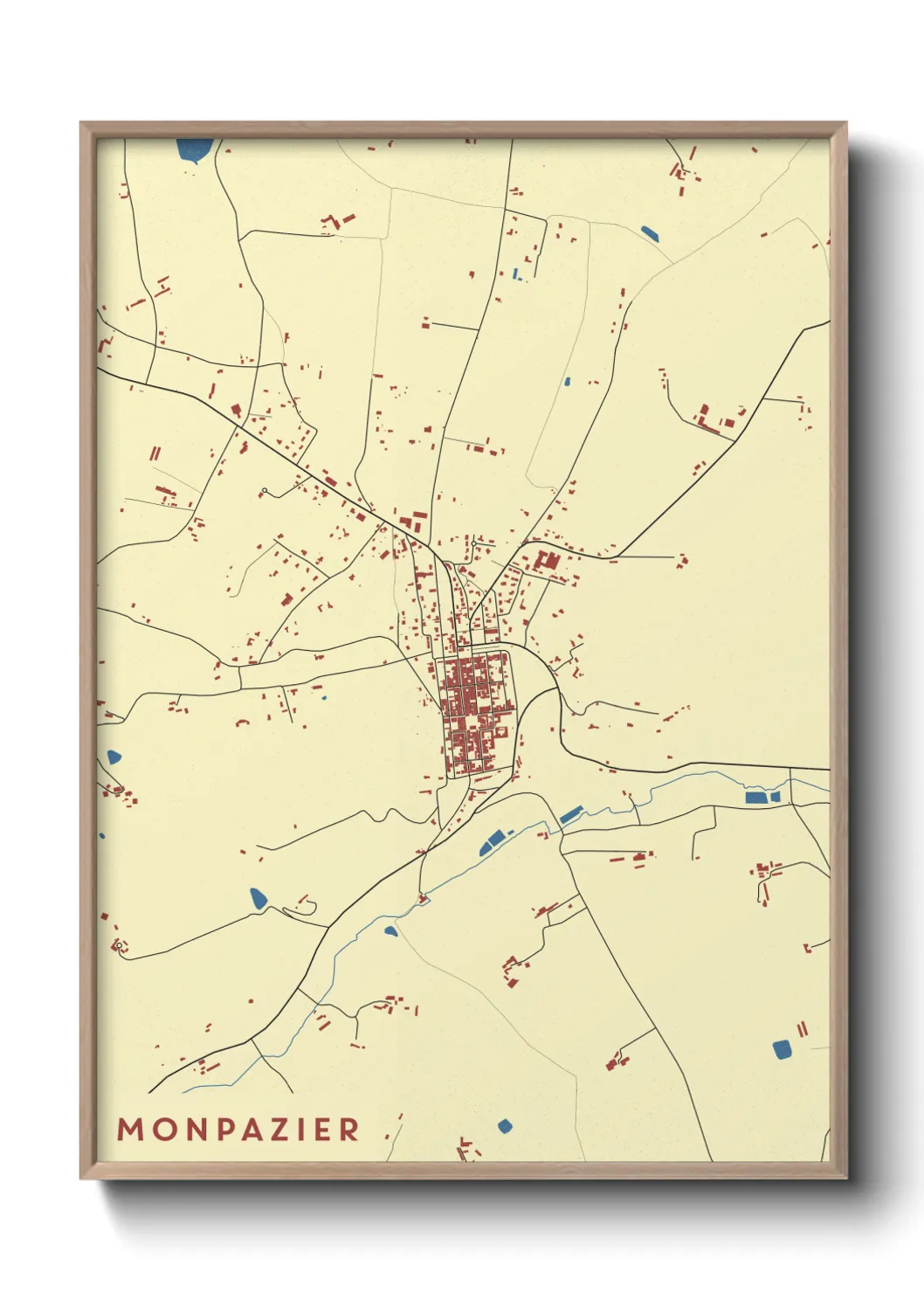 Une affiche de carte sur Monpazier