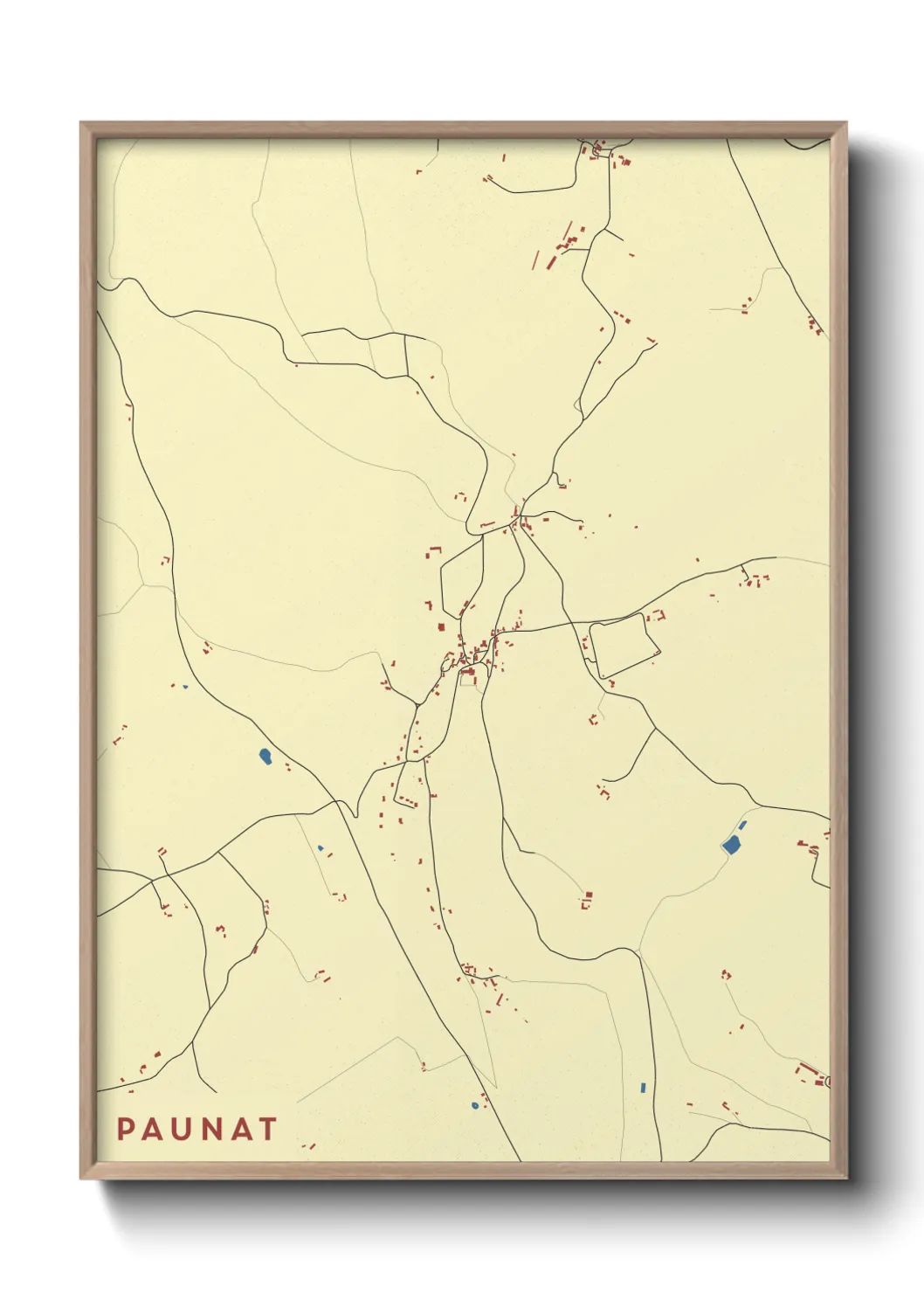 Une affiche de carte sur Paunat