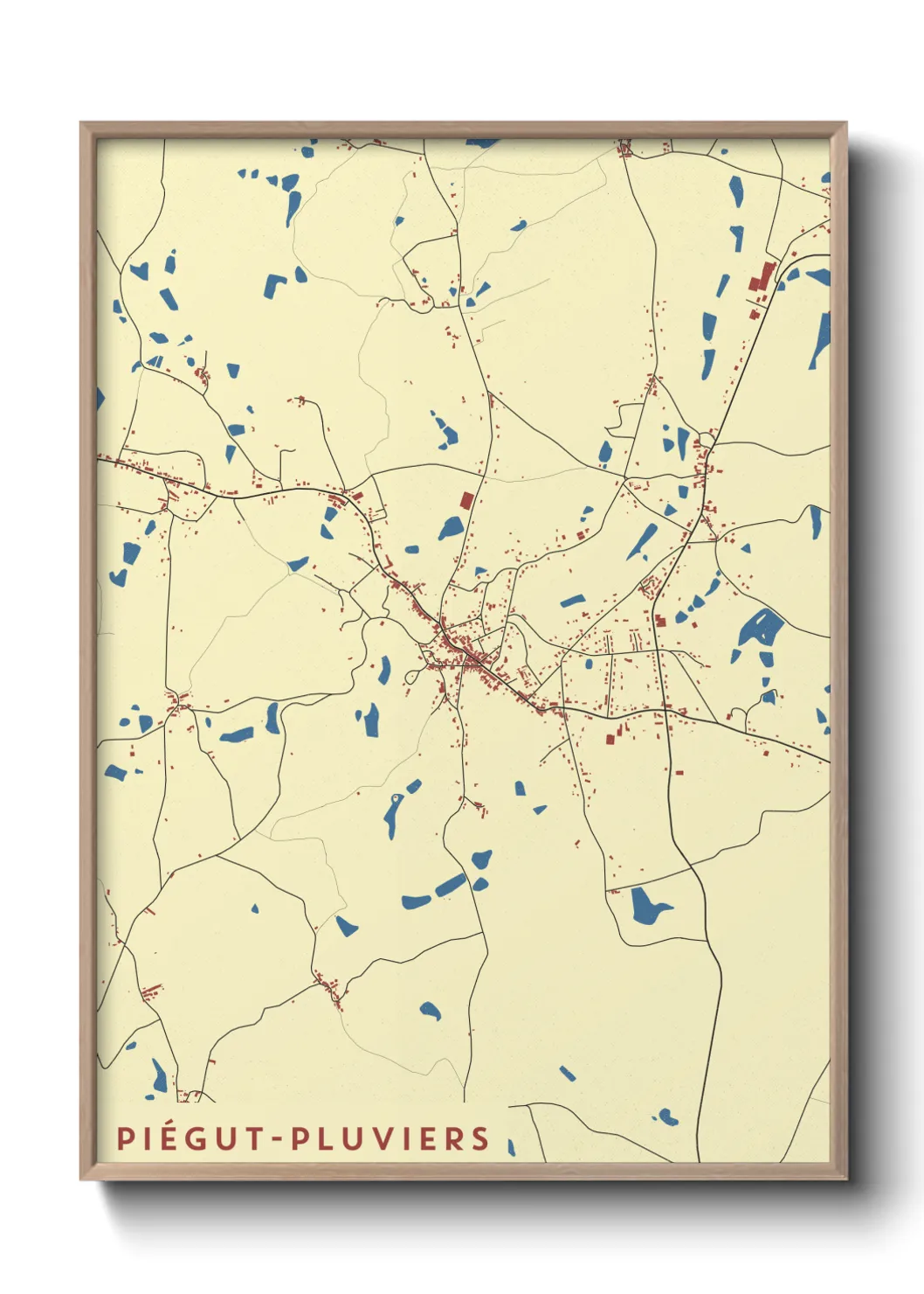 Une affiche de carte sur Piégut-Pluviers