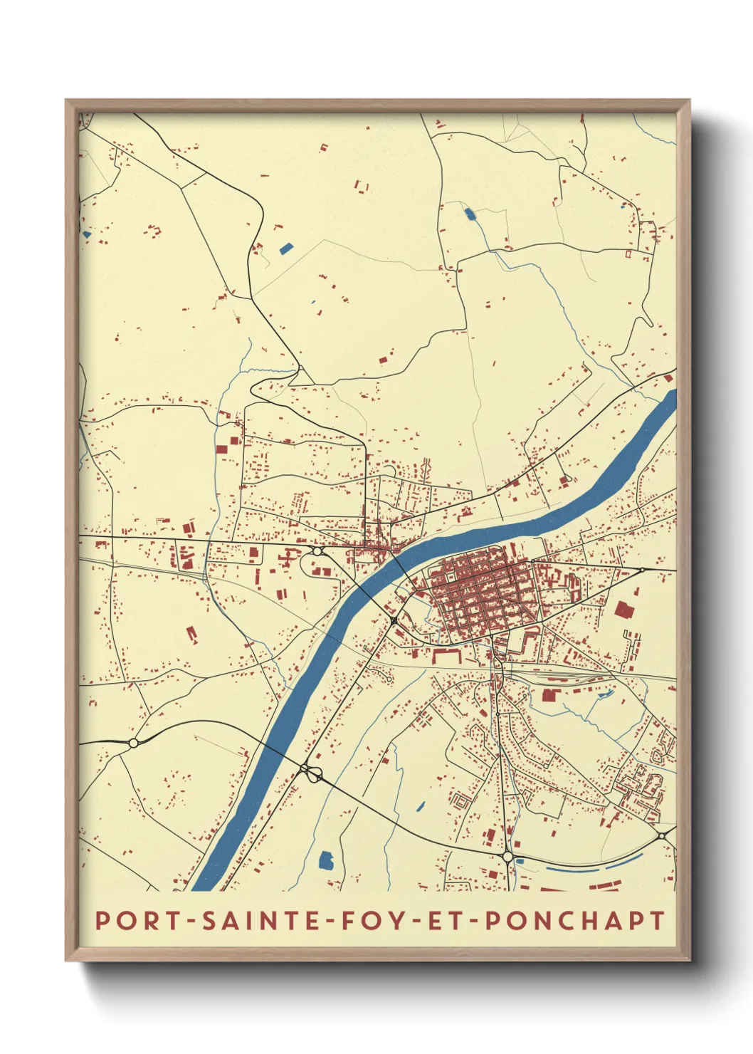 Un poster cartePort-Sainte-Foy-et-Ponchapt