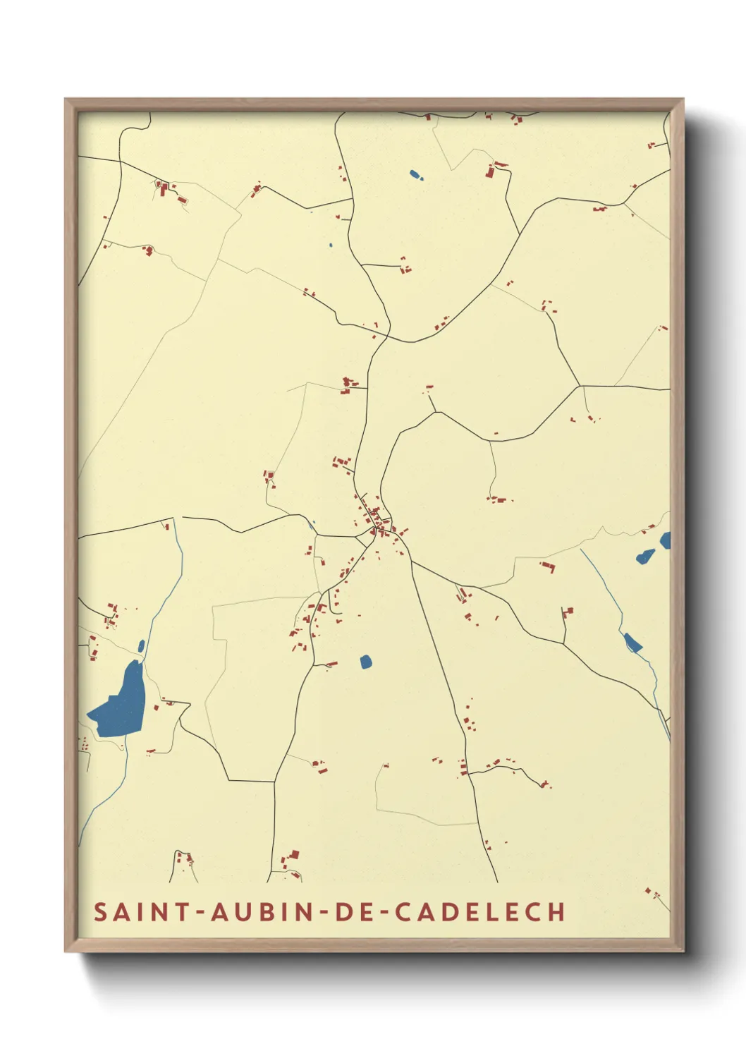 Une affiche de carte sur Saint-Aubin-de-Cadelech