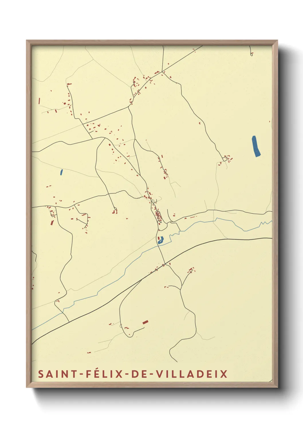 Une affiche de carte sur Saint-Félix-de-Villadeix