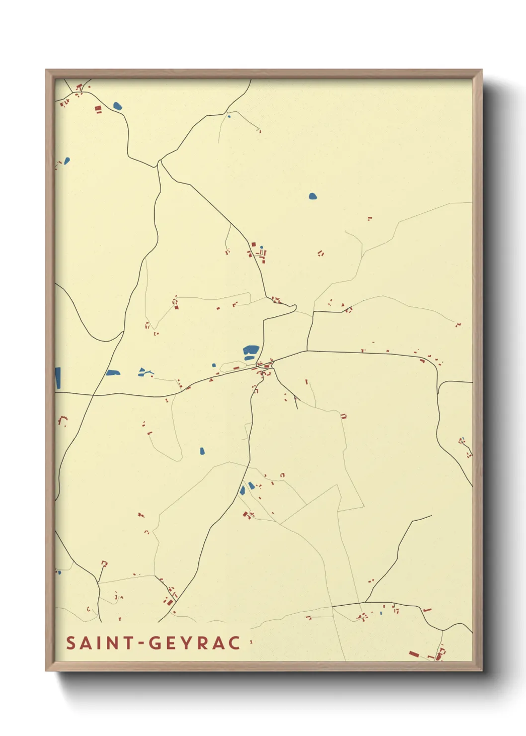 Une affiche de carte sur Saint-Geyrac